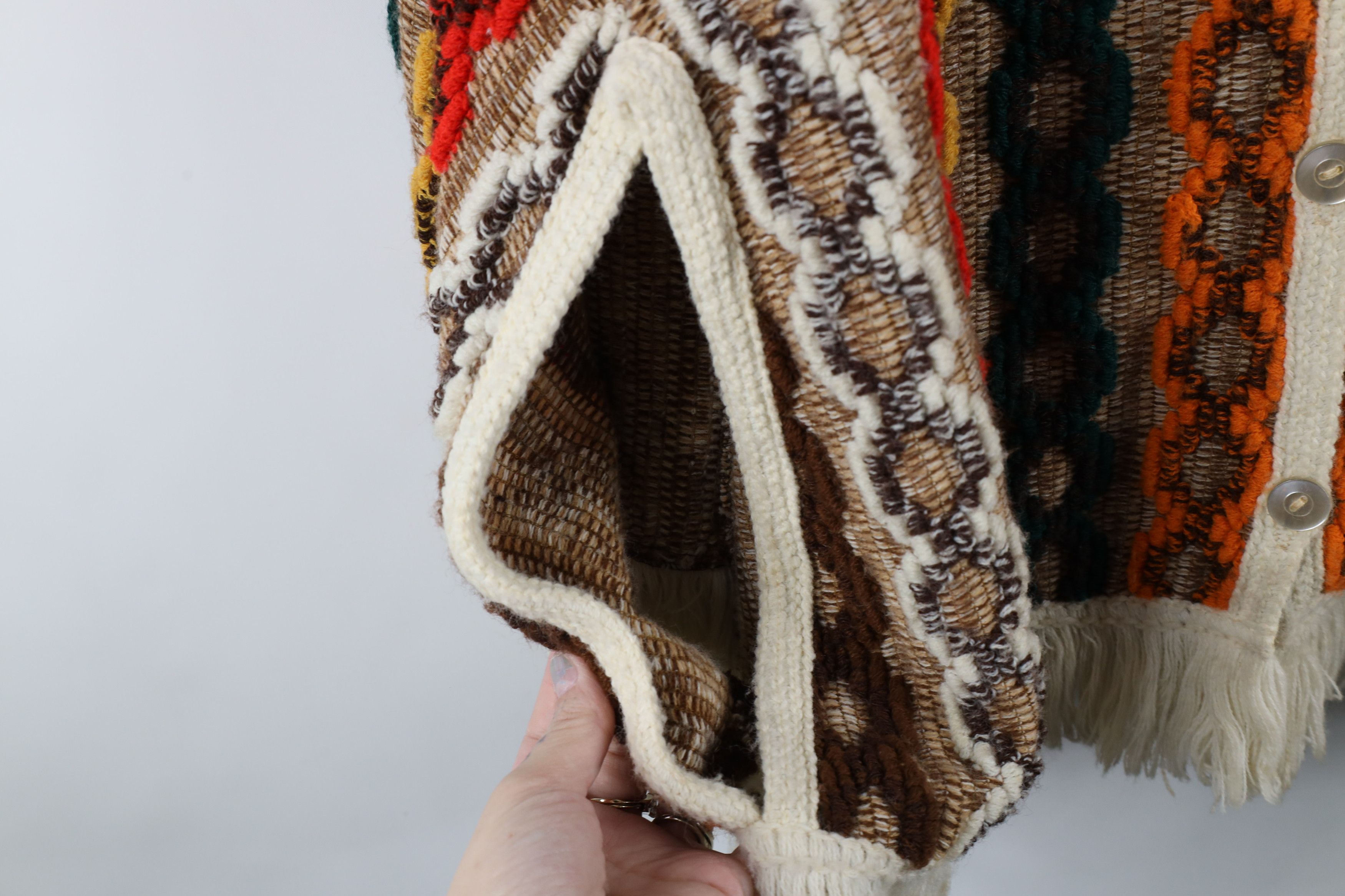 Vintage Vintage 60s 70s Mid Century Modern Sweater Cape Cardigan Size ONE SIZE - 4 Thumbnail