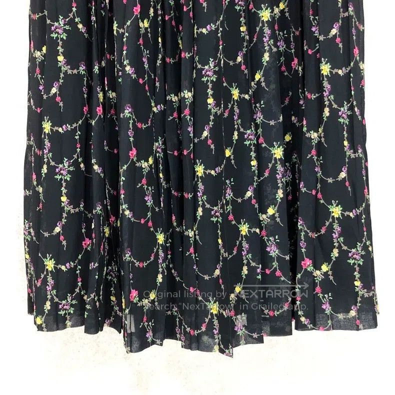 Junya Watanabe Junya Watanabe size S Floral Pleated Long Skirt Black Size 25" / US 0 / IT 36 - 4 Thumbnail
