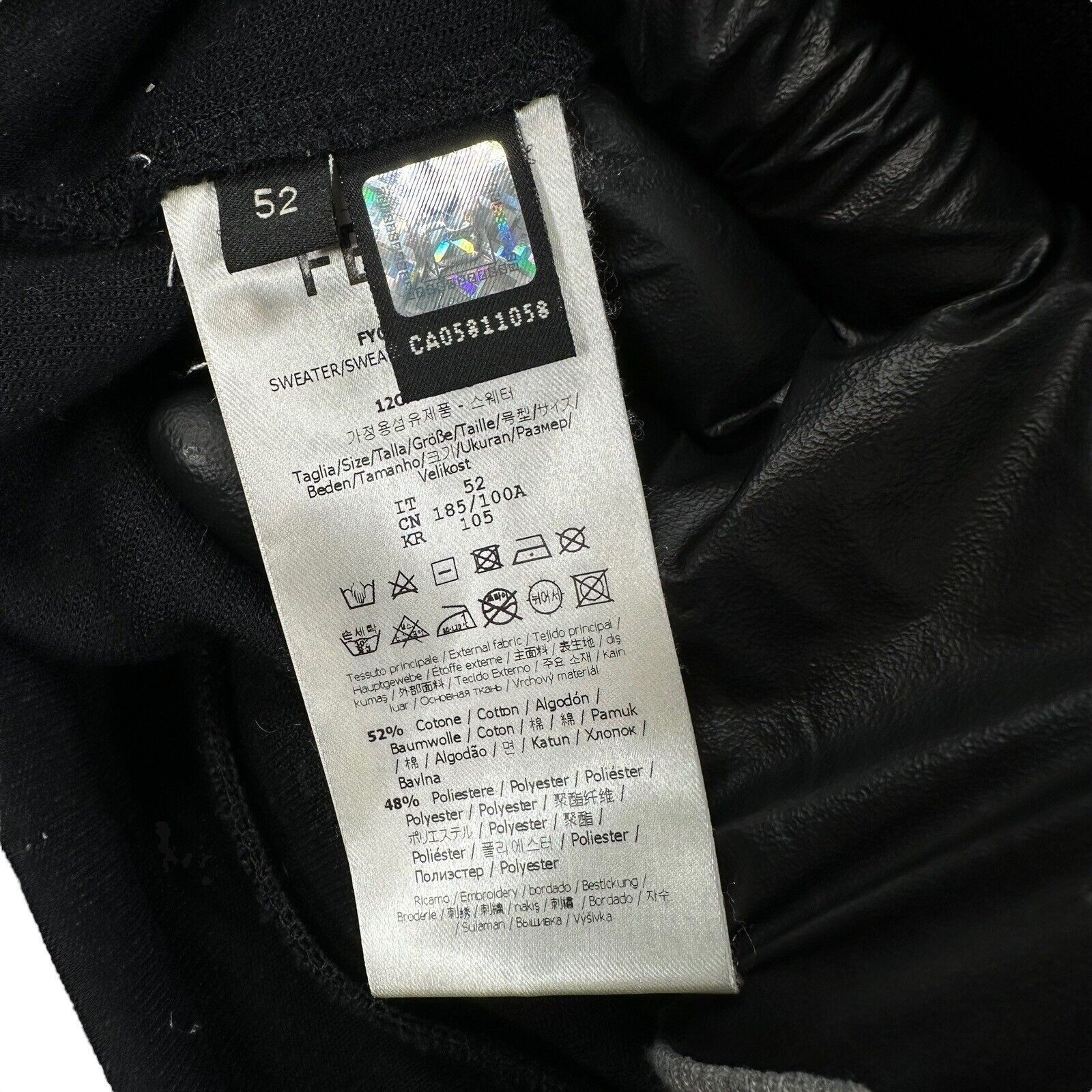 Fendi Fendi Size XL Black Sweatshirt Roma Wave Logo 3D Graphic Size US XL / EU 56 / 4 - 9 Thumbnail