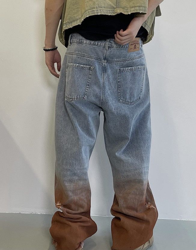 Japanese Brand × Vintage Avant garde dyed distressed loose baggy jeans pants Size US 30 / EU 46 - 7 Thumbnail
