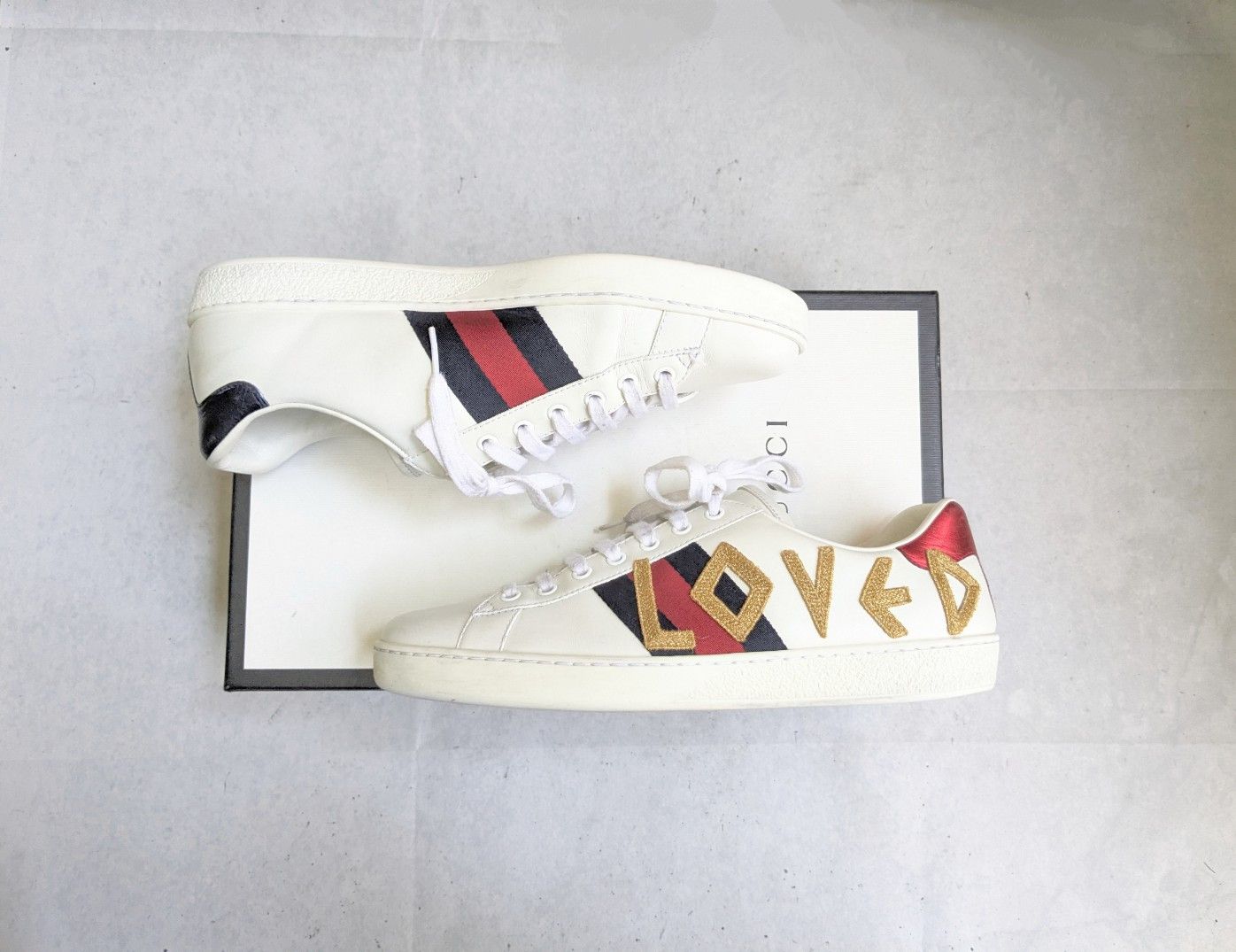 Gucci Gucci Ace Sneakers Loved 8.5 White Low Tops Leather Size US 8.5 / EU 41-42 - 1 Thumbnail