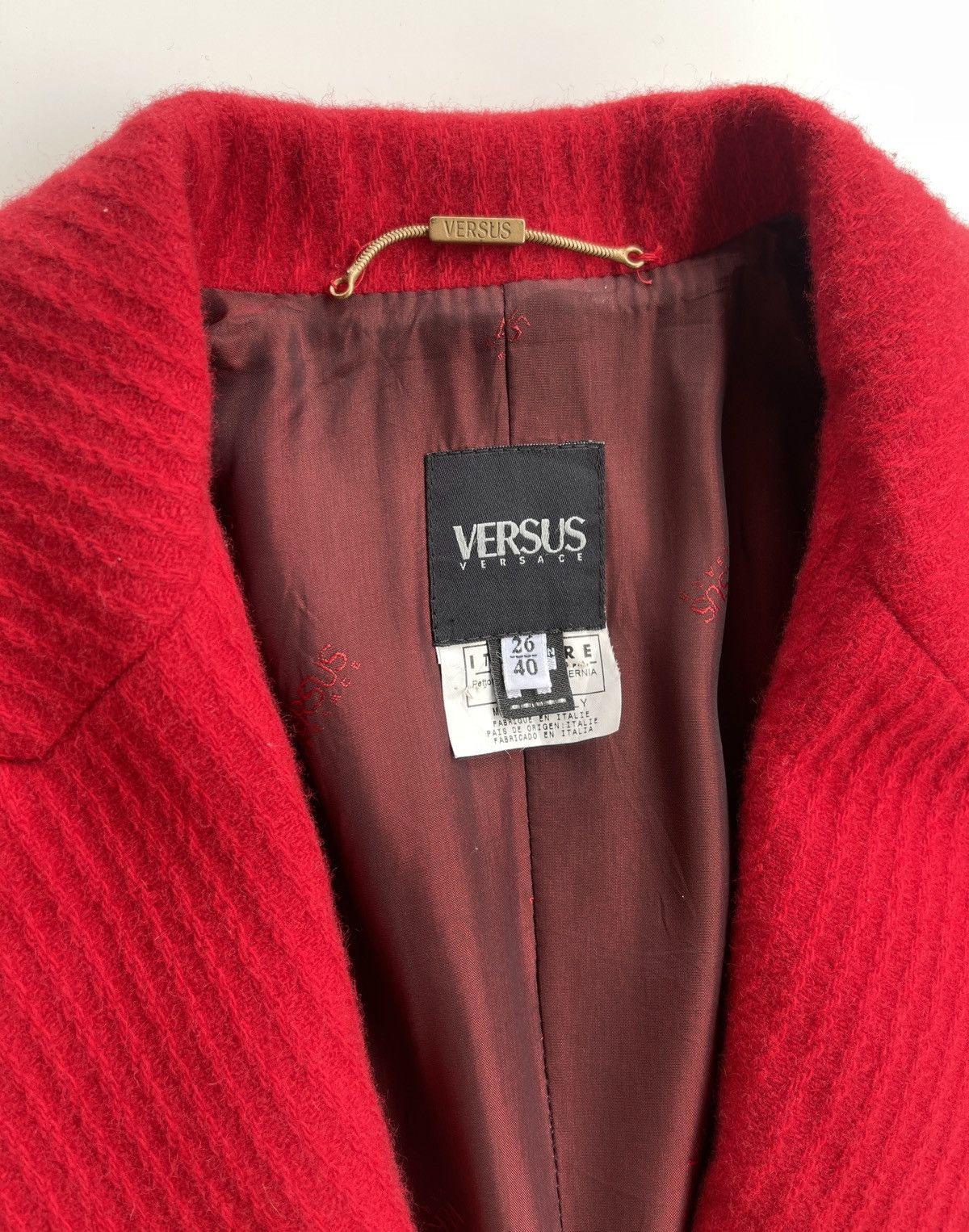 Versus Versace Versus Versace Red Luxury Long Coat Size S / US 4 / IT 40 - 4 Thumbnail