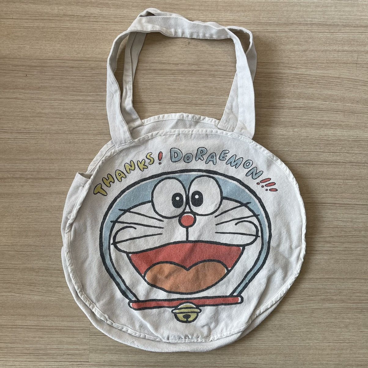 image of Anima x Vintage Anime Doraemon Round Tote Bag in Offwhite, Men's