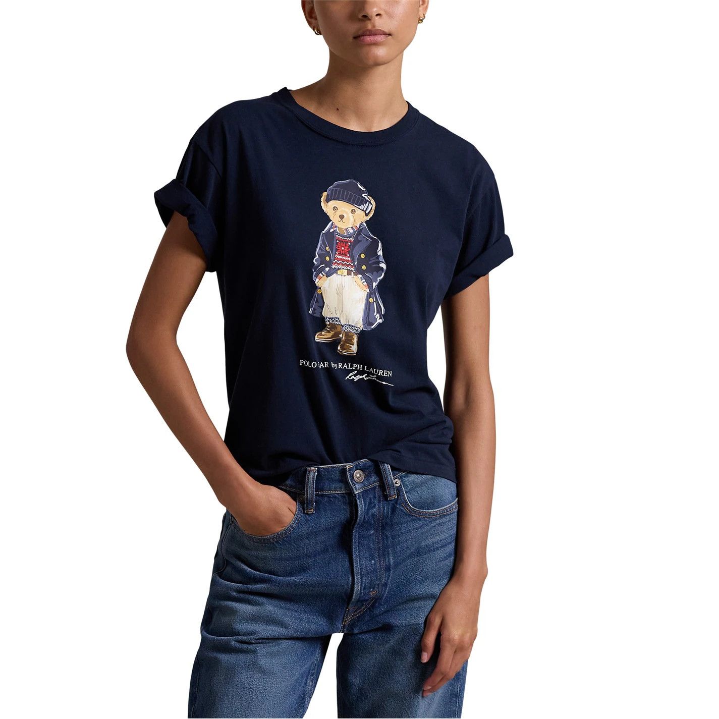 Polo Ralph Lauren o1g2r1mq1025 Polo Bear Logo Cotton Jersey T-Shirt in Navy Size XS / US 0-2 / IT 36-38 - 4 Thumbnail