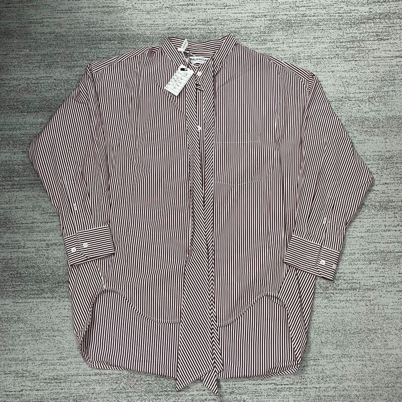 Balenciaga Balenciaga size 34 Logo shirt with blue and pink stripes a Size M / US 6-8 / IT 42-44 - 1 Thumbnail
