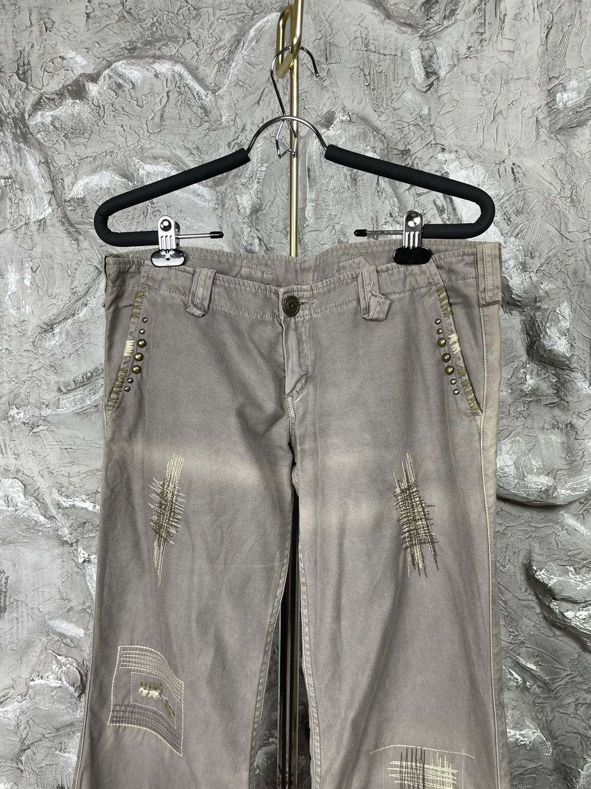 Hysteric Glamour × If Six Was Nine × Japanese Brand Y2K Punk Japan Rag Distressed Fade Bootcut Zip Pants Size 30" / US 8 / IT 44 - 3 Thumbnail