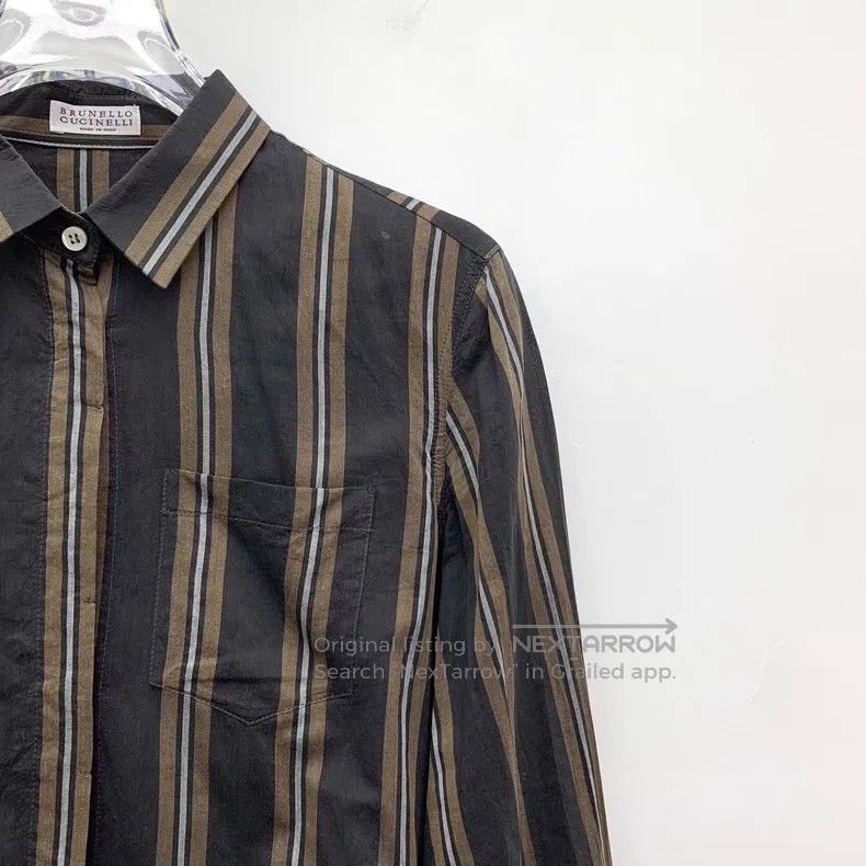 Brunello Cucinelli Brunello Cucinelli Color block vertical striped cotton lap Size XS / US 0-2 / IT 36-38 - 3 Thumbnail