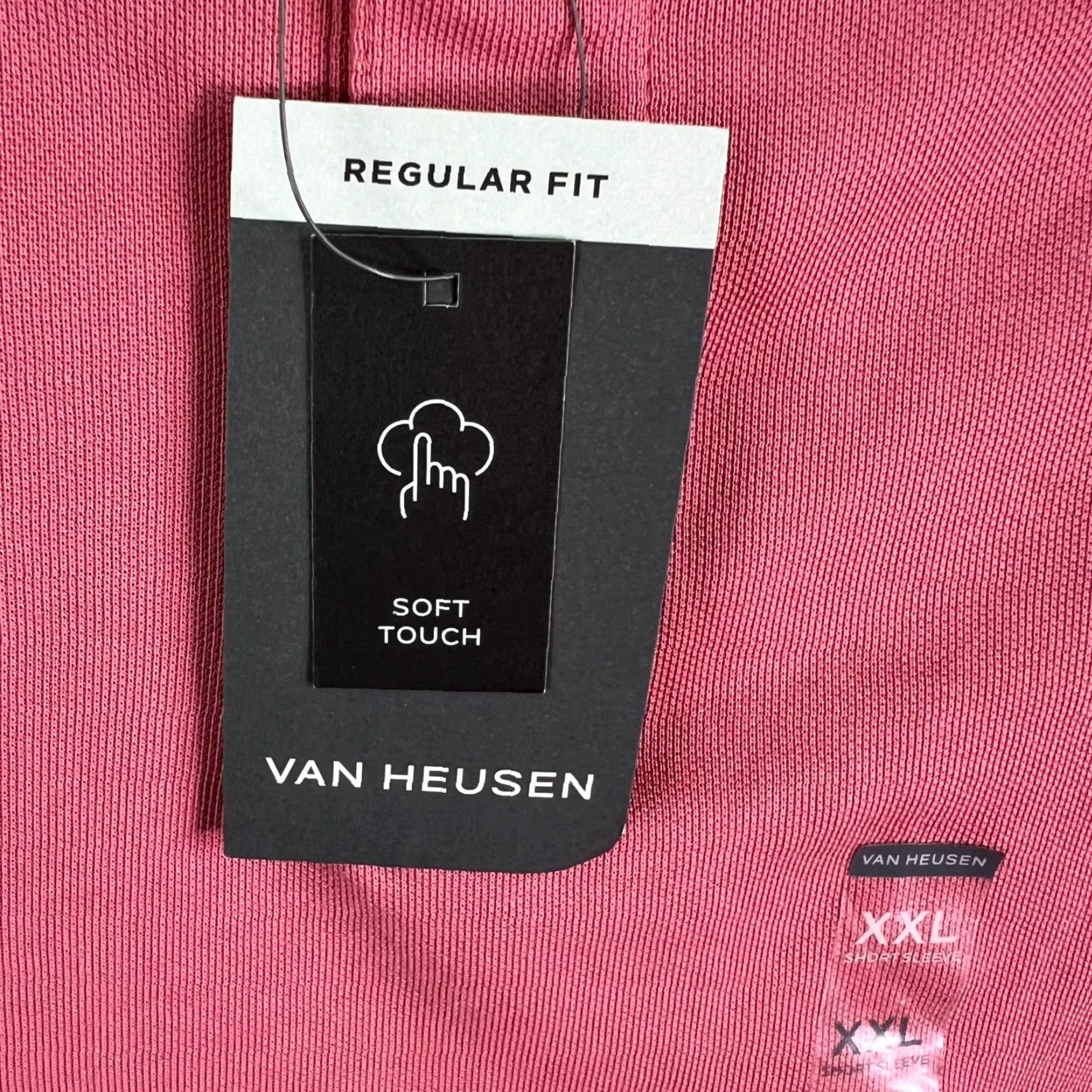 Van Heusen Van Heusen Polo Shirt Mens Regular Fit 2XL Pink Cotton Polyester Cotton Blend Short Sleeve Reg US Model Size US XXL / EU 58 / 5 - 7 Thumbnail