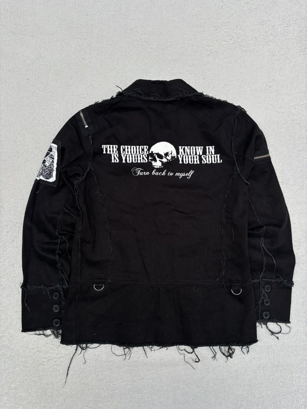 Japanese Brand Sexpot Revenge Patched Deconstructed Denim Jacket Size US S / EU 44-46 / 1 - 2 Thumbnail