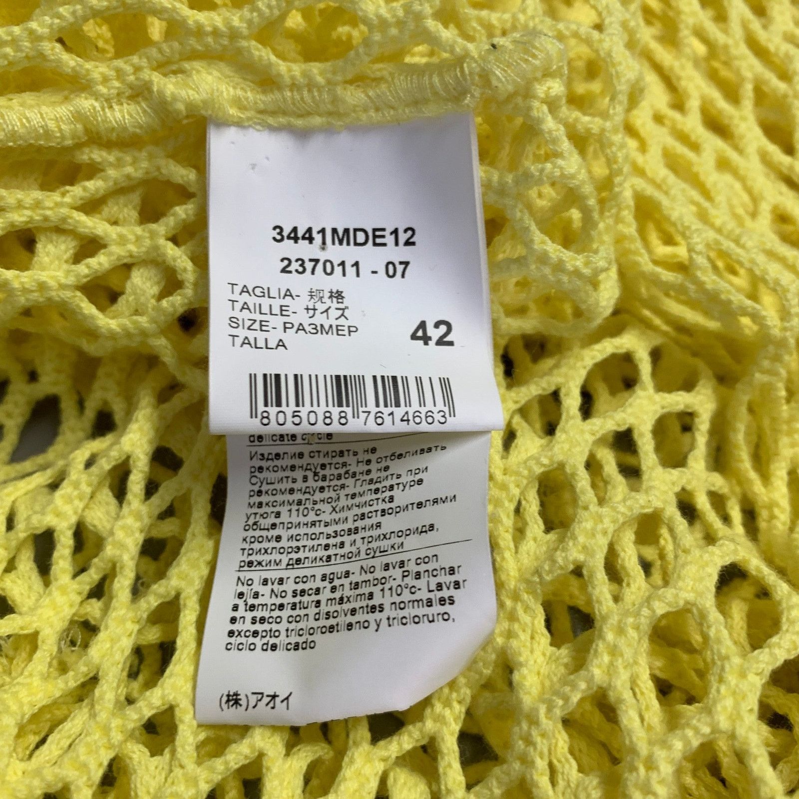 MSGM MSGM Size M Yellow Cotton Mesh Button Up Shirt Size M / US 6-8 / IT 42-44 - 6 Thumbnail