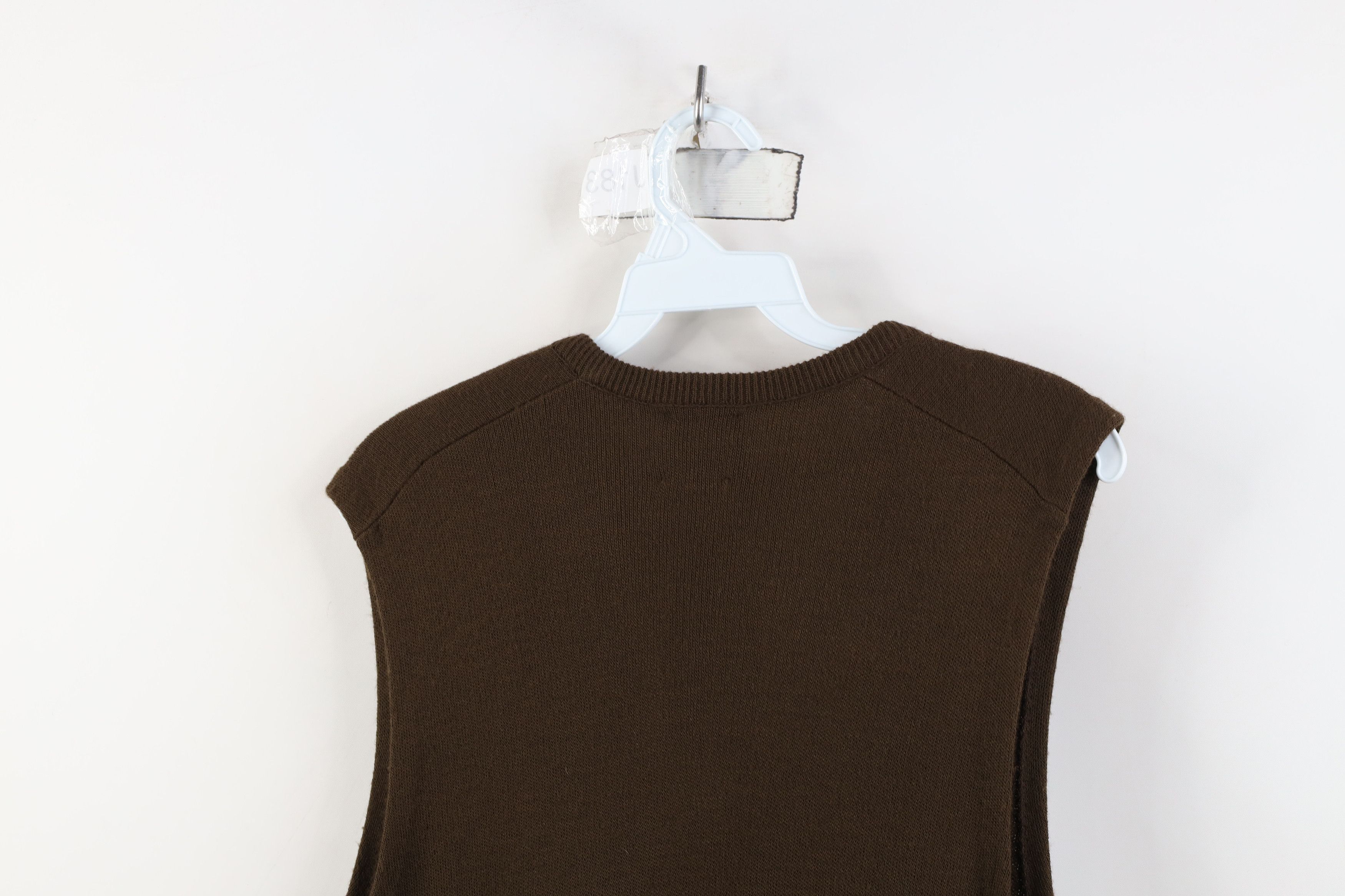 Vintage Vintage 70s Streetwear Knit V-Neck Sweater Vest Brown USA Size US L / EU 52-54 / 3 - 9 Thumbnail
