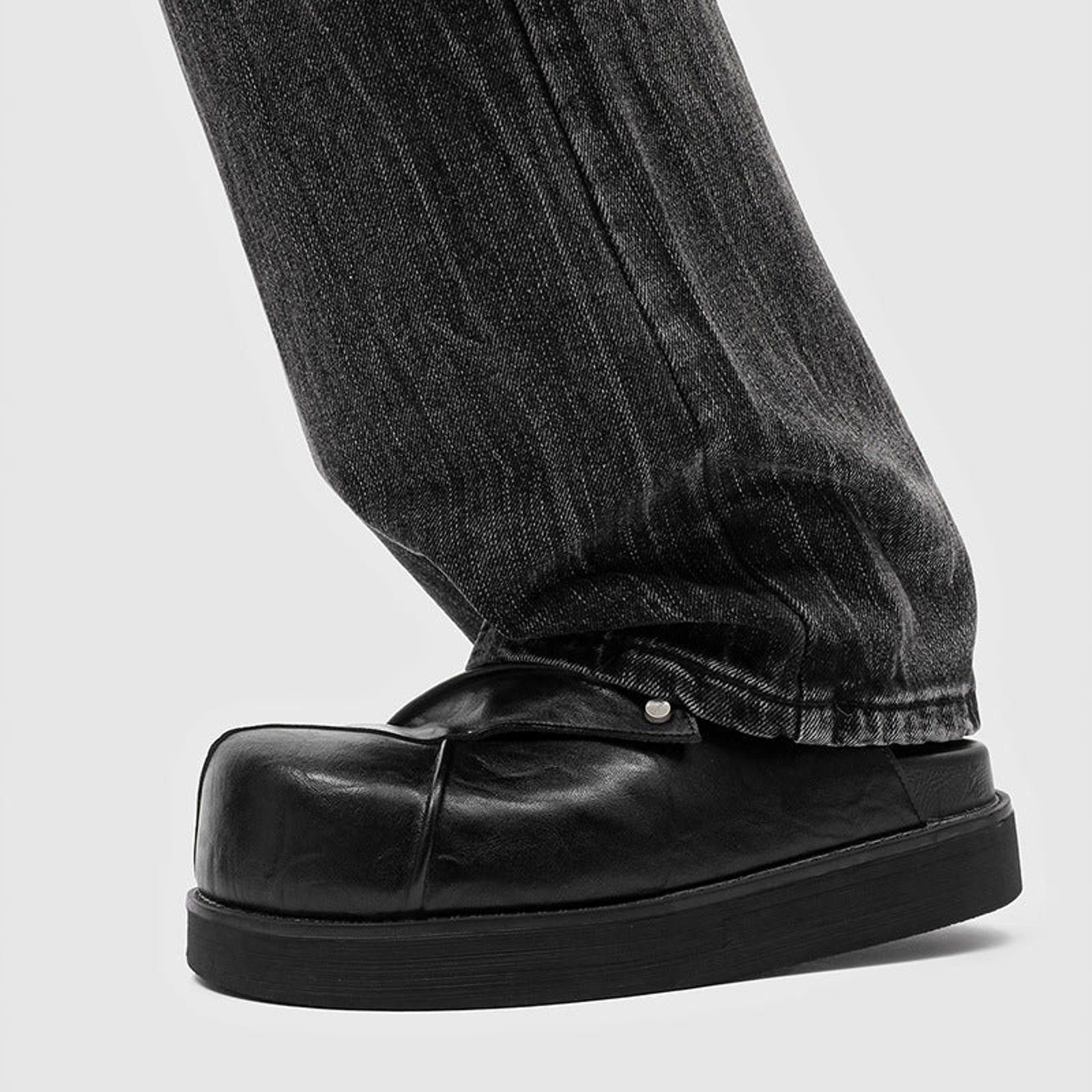 Leather Big Round-Toe Handcraft Mule | Japanese Retro Design Leather Size US 8 / EU 41 - 2 Thumbnail