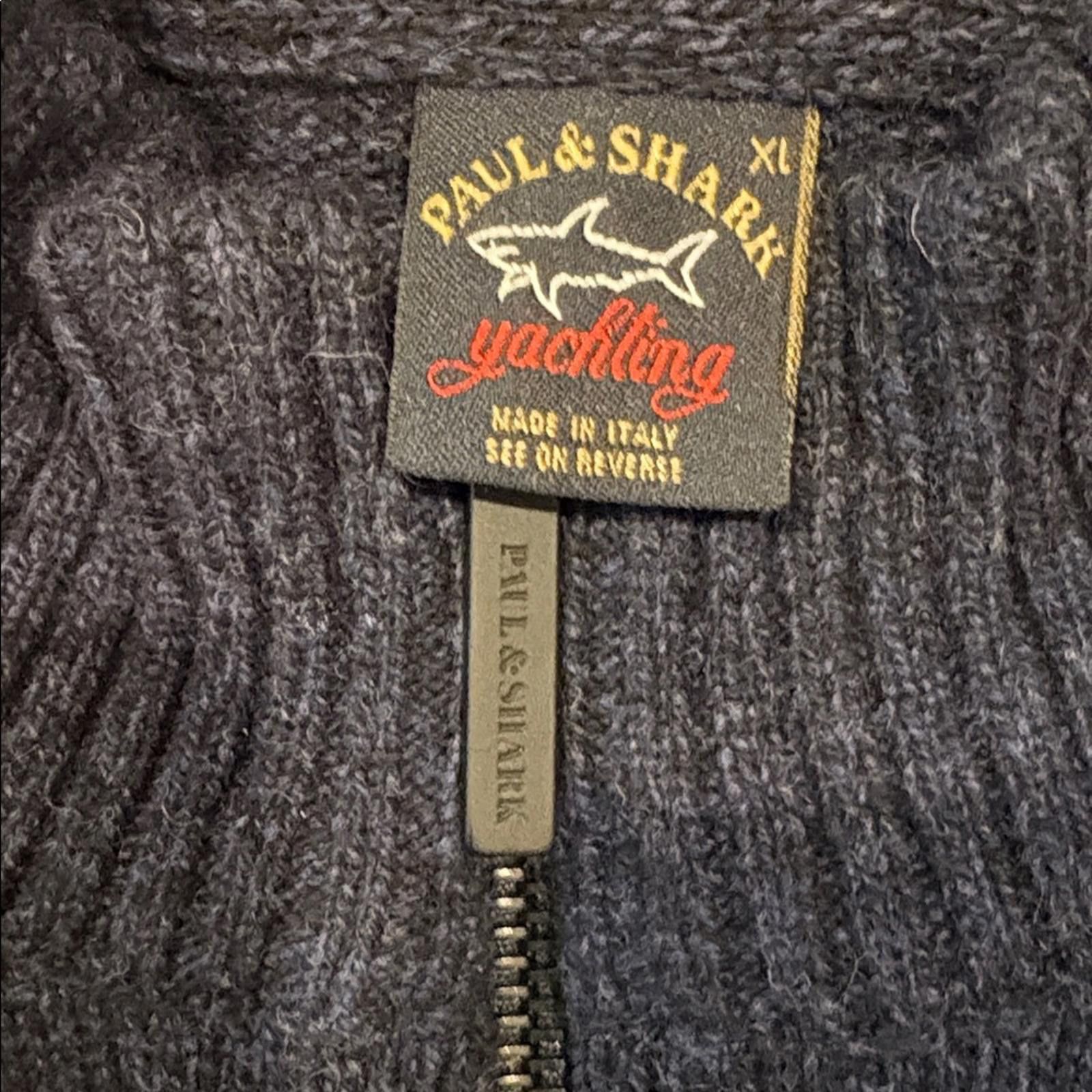 Paul & Shark Paul & Shark Yachting Italy 100% Wool Striped Zip Sweater Size US XL / EU 56 / 4 - 7 Thumbnail