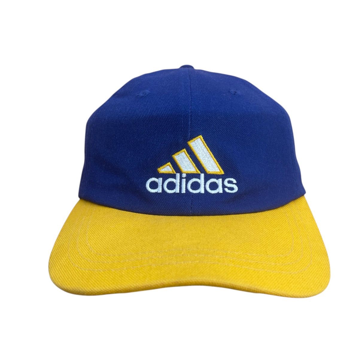 Adidas Vintage 90s Adidas Two-Tone Cap - Navy/Yellow Size ONE SIZE - 1 Thumbnail