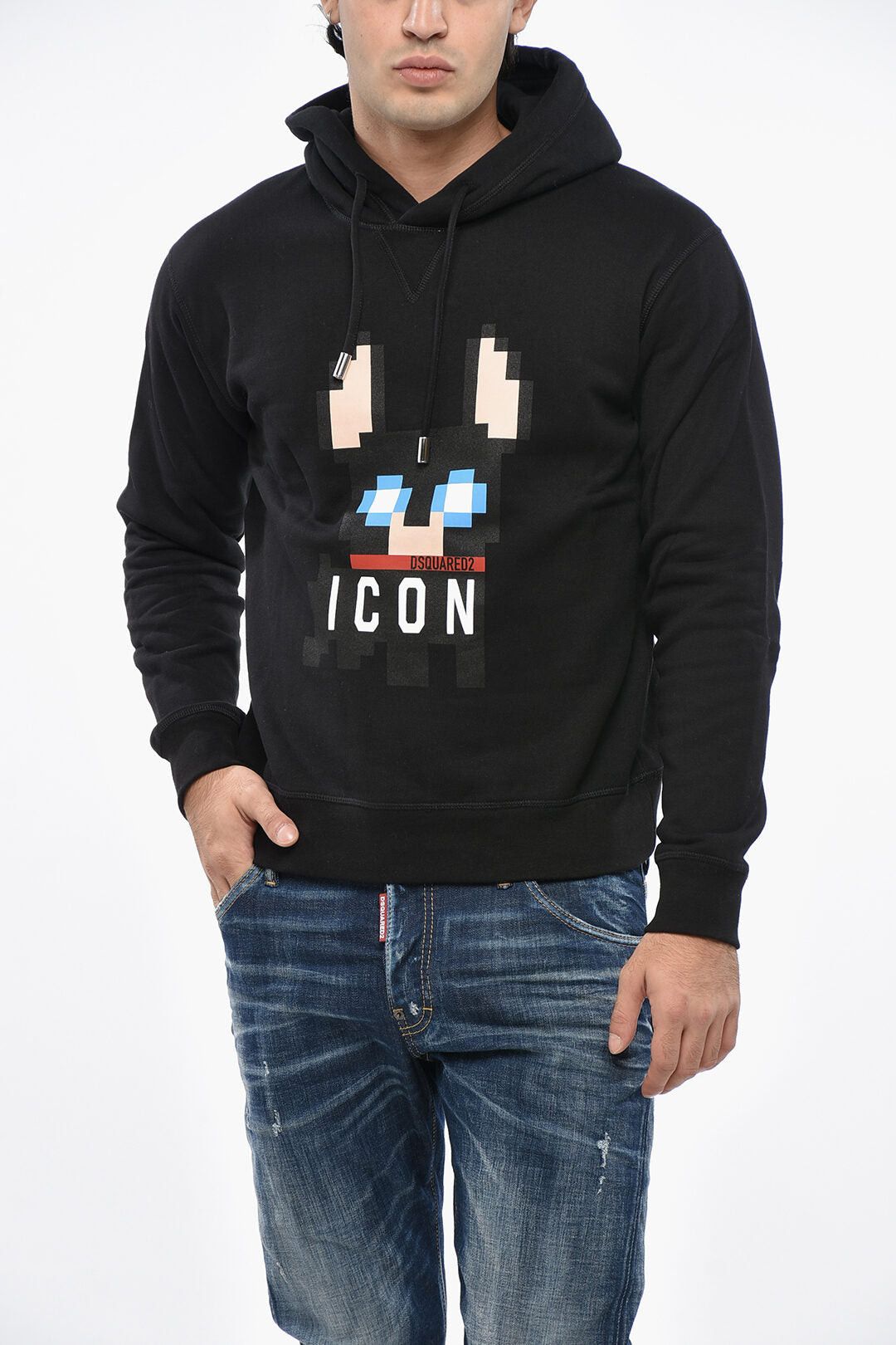 Dsquared2 Cotton Fleece Hoodie with Front Logo Size US XS / EU 42 / 0 - 1 Thumbnail