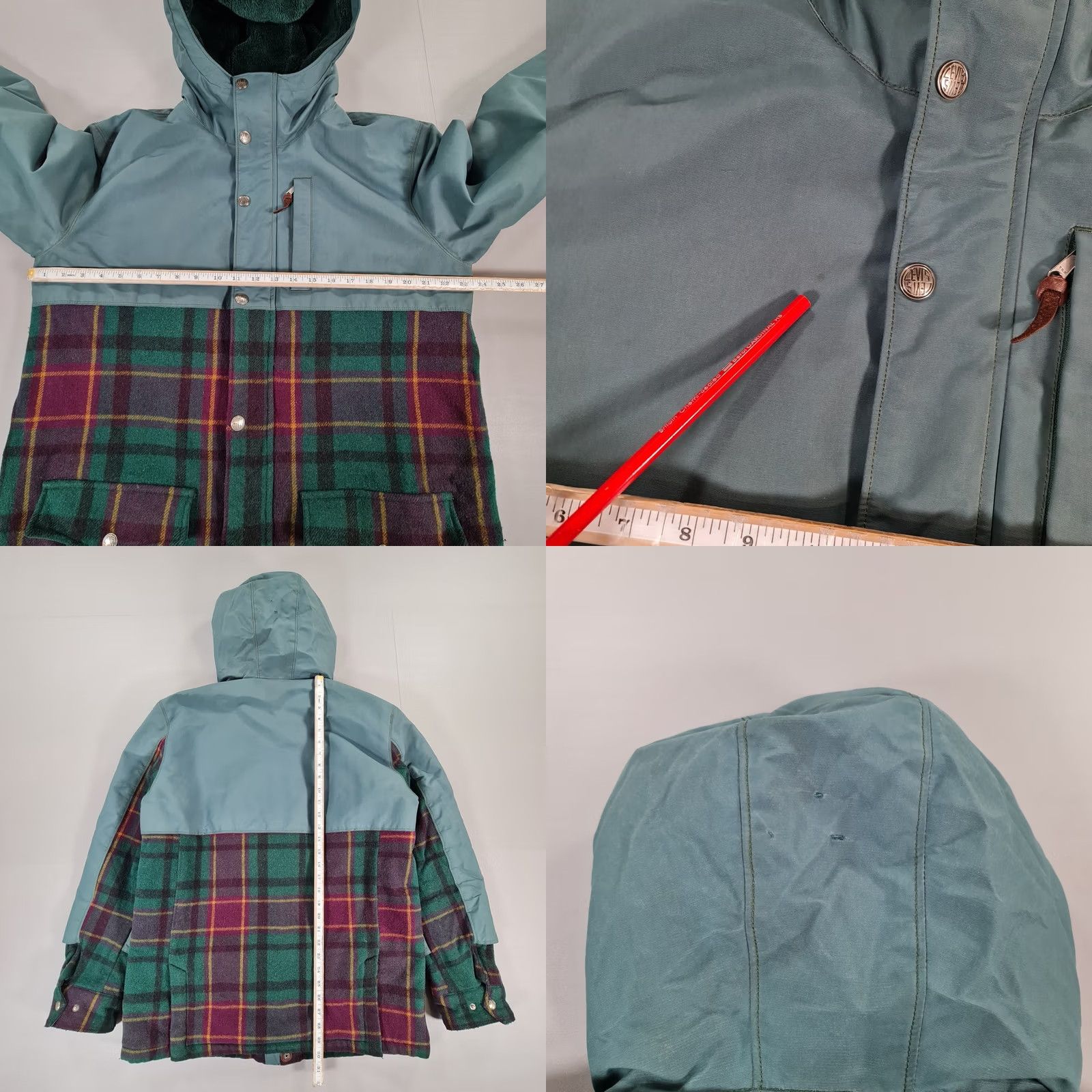 Levi's Levi's Mens Jacket Green XL Hooded Wool Parka Full Zip Plaid Tartan Size US XL / EU 56 / 4 - 9 Thumbnail