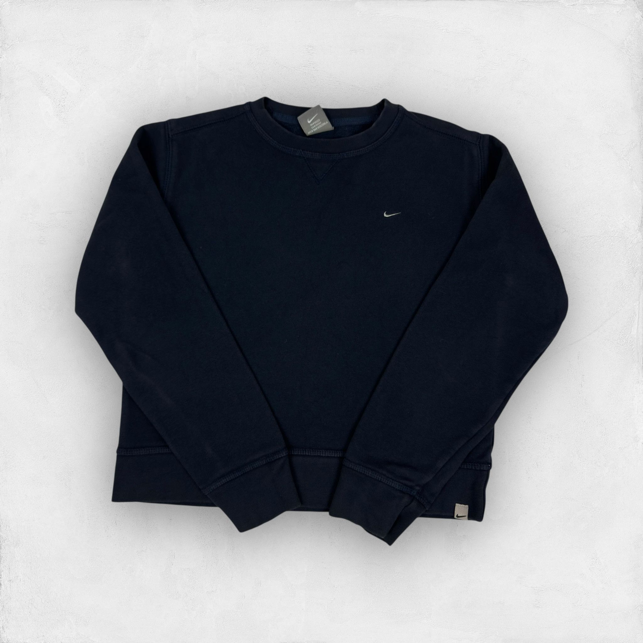 Nike Blue Swoosh Crew Neck Fleece Lined Sweatshirt Small