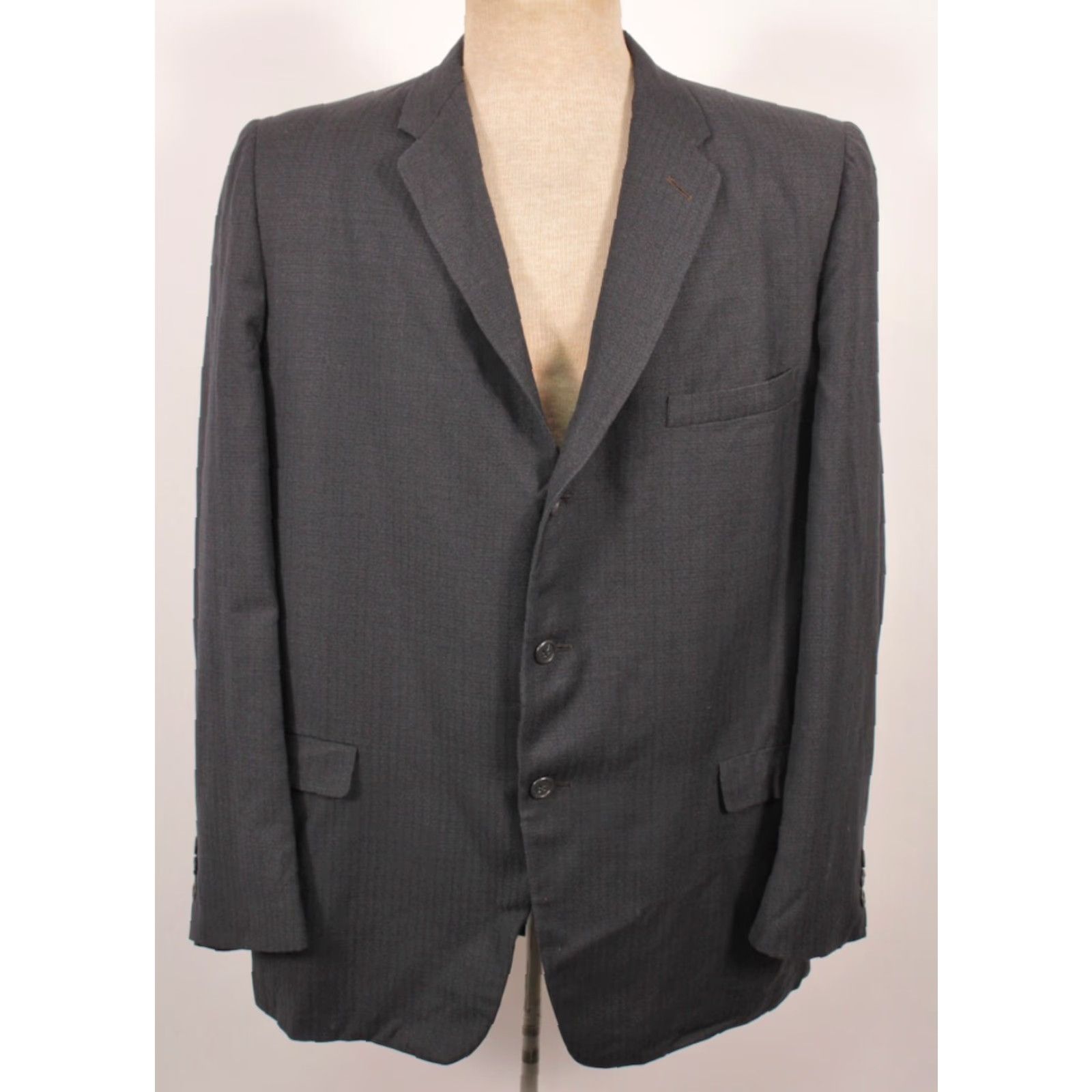 Vintage VINTAGE Mens VTG 50s 2 PC Navy Blue / Grey 3 Button Suit Sz M 1950s Drop Loop Pants Size 40R - 3 Thumbnail