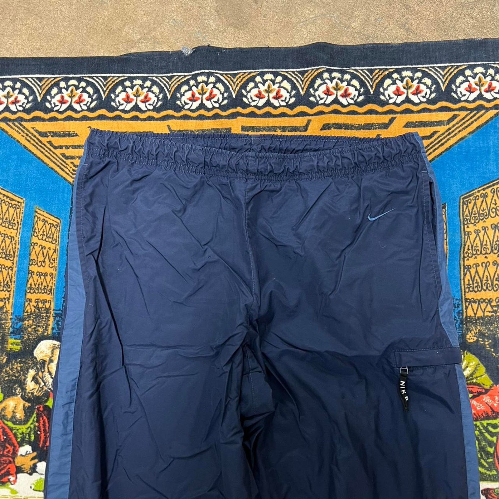 Nike Navy blue Nike TrackPants size medium baggy stripe y2k skate Size US 34 / EU 50 - 4 Thumbnail