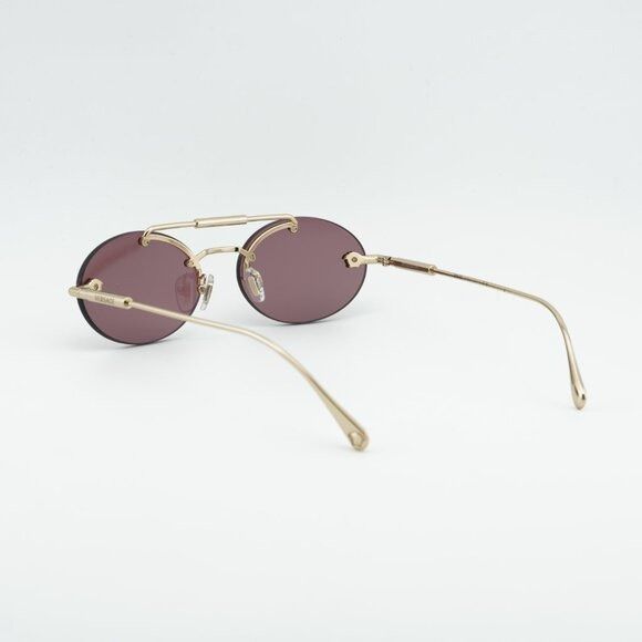 Versace Versace VE2295 1252/1A Sunglasses Gold Oval Frame Size ONE SIZE - 8 Thumbnail
