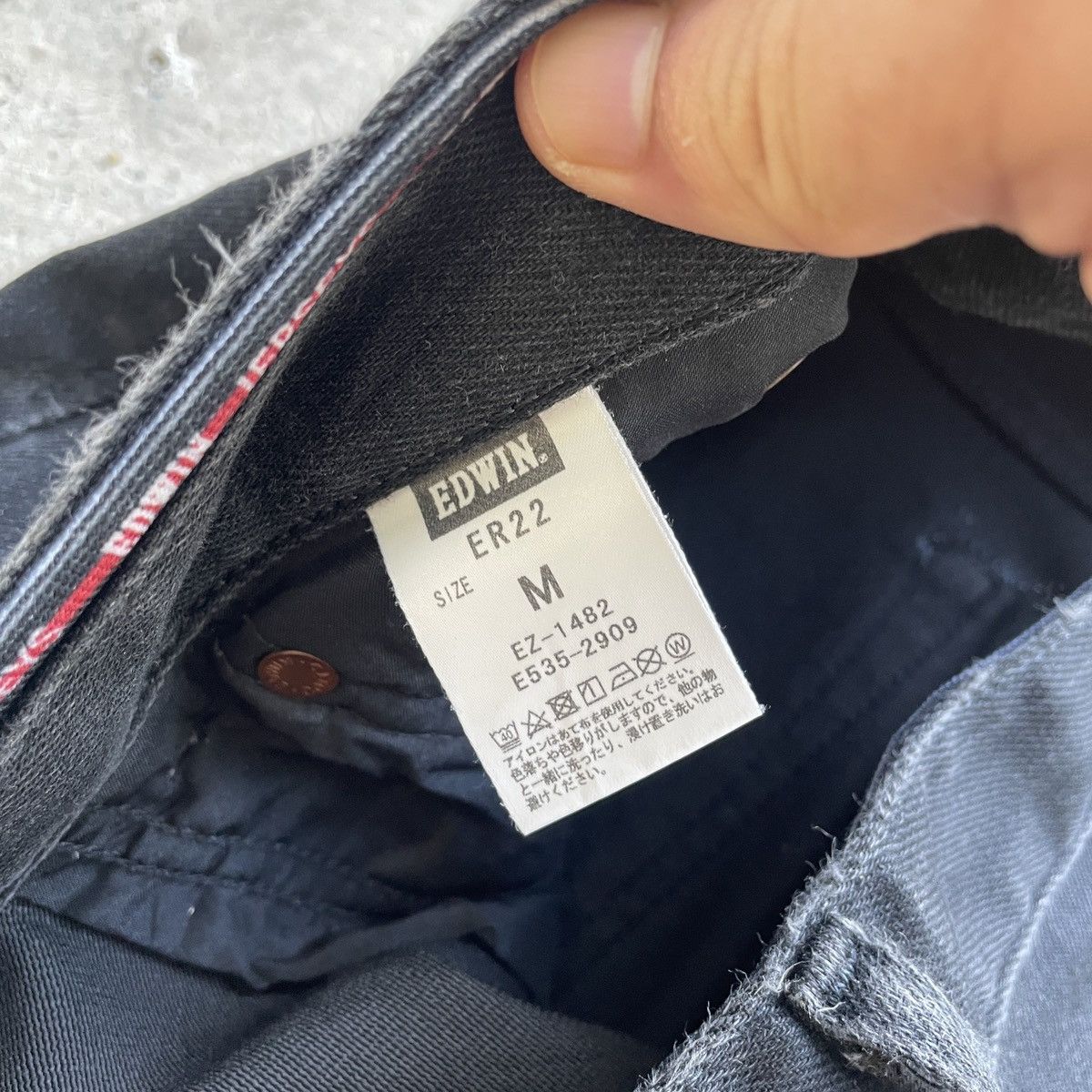 Japanese Brand Vintage Edwin Jersey Black Faded Skinny Denim Jeans Pants Size US 31 - 7 Thumbnail