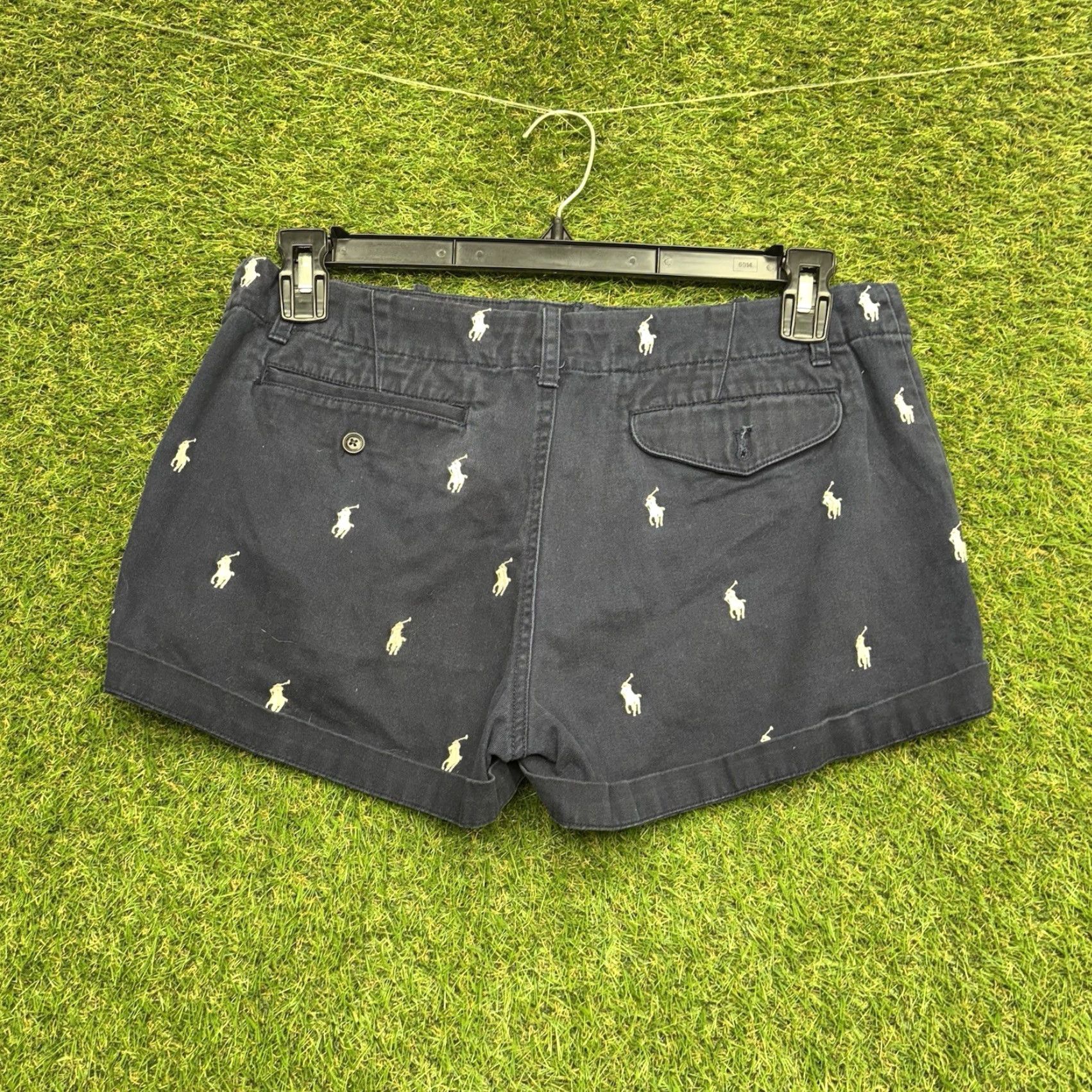 Polo Ralph Lauren Polo Ralph Lauren Womens Chino Shorts 10 Navy Blue All Over Embroidered Pony Preppy Size 32" / US 10 / IT 46 - 2 Thumbnail