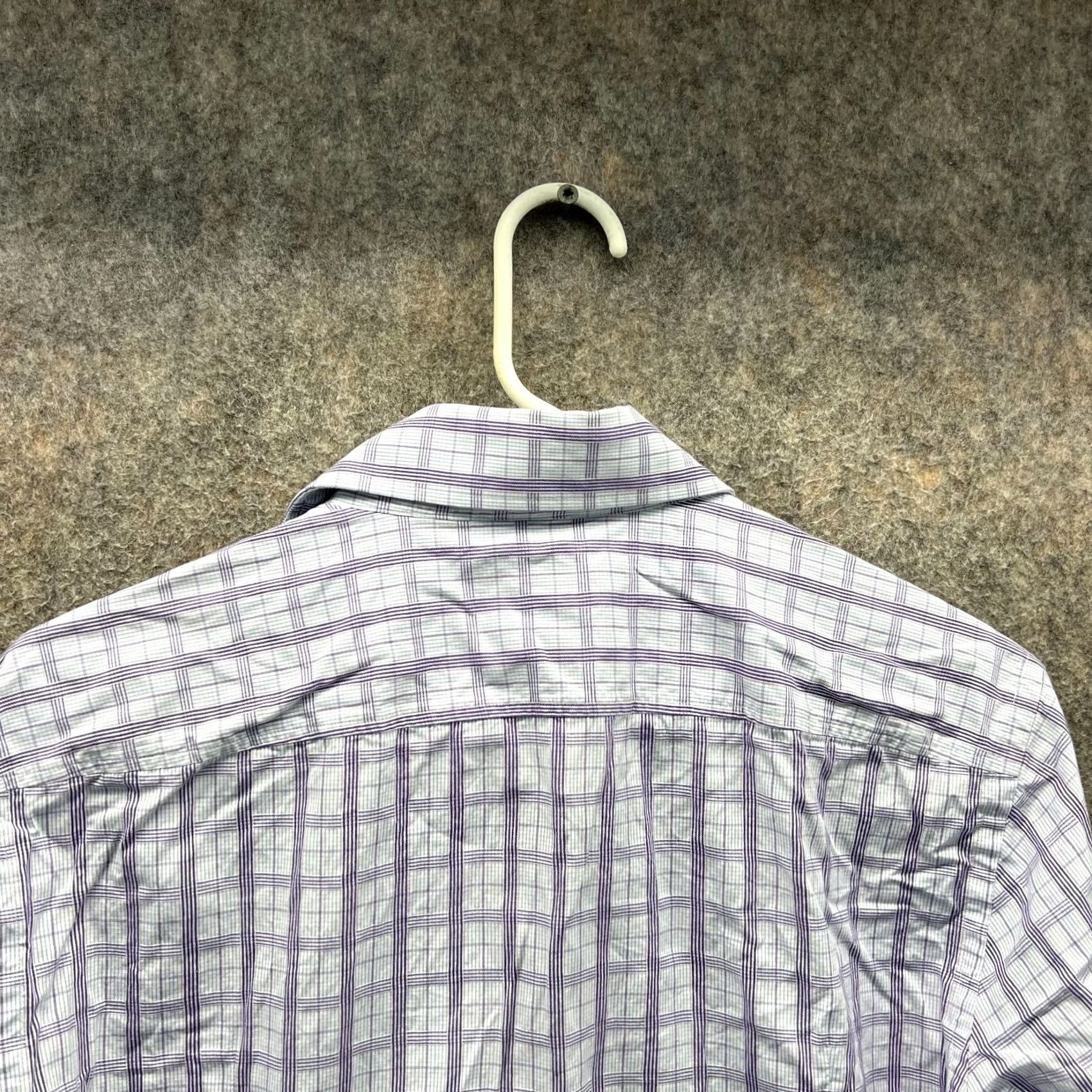 Hugo Boss VINTAGE Hugo Boss Shirt Men 15 32/33 Purple Blue Button-Down Plaid Check Sharp Fit Size US M / EU 48-50 / 2 - 3 Thumbnail