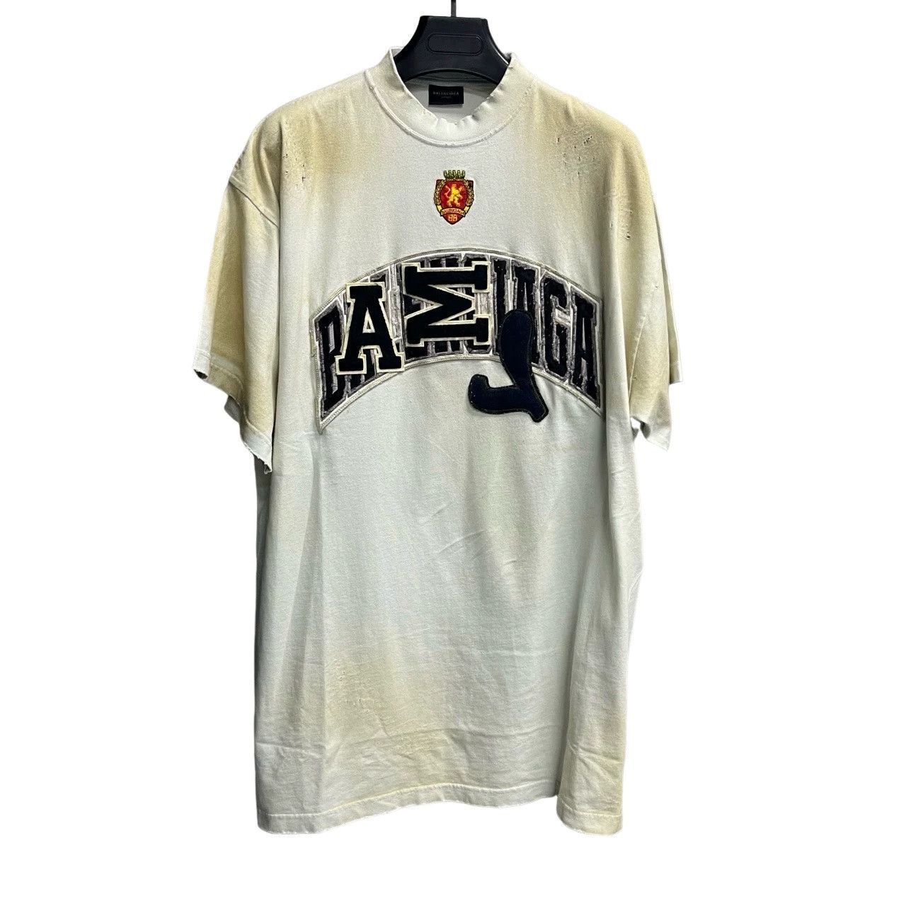 Balenciaga Balenciaga Distressed Embroidered Logo T-Shirt Size 2 Size US M / EU 48-50 / 2 - 1 Thumbnail