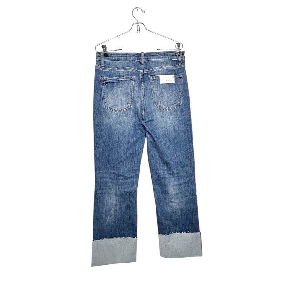 Other Risen High Rise Wide Cuffed Straight Denim Jeans - Sz 11/30 Size 30" / US 8 / IT 44 - 4 Thumbnail