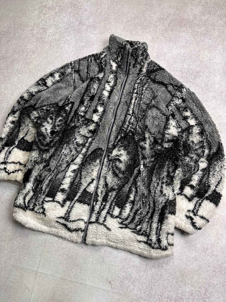 Japanese Brand × Vintage ⚡️QUICK SALE⚡️ Vintage Retro Wolves Fleece Sherpa Jacket L Size US L / EU 52-54 / 3 - 3 Thumbnail