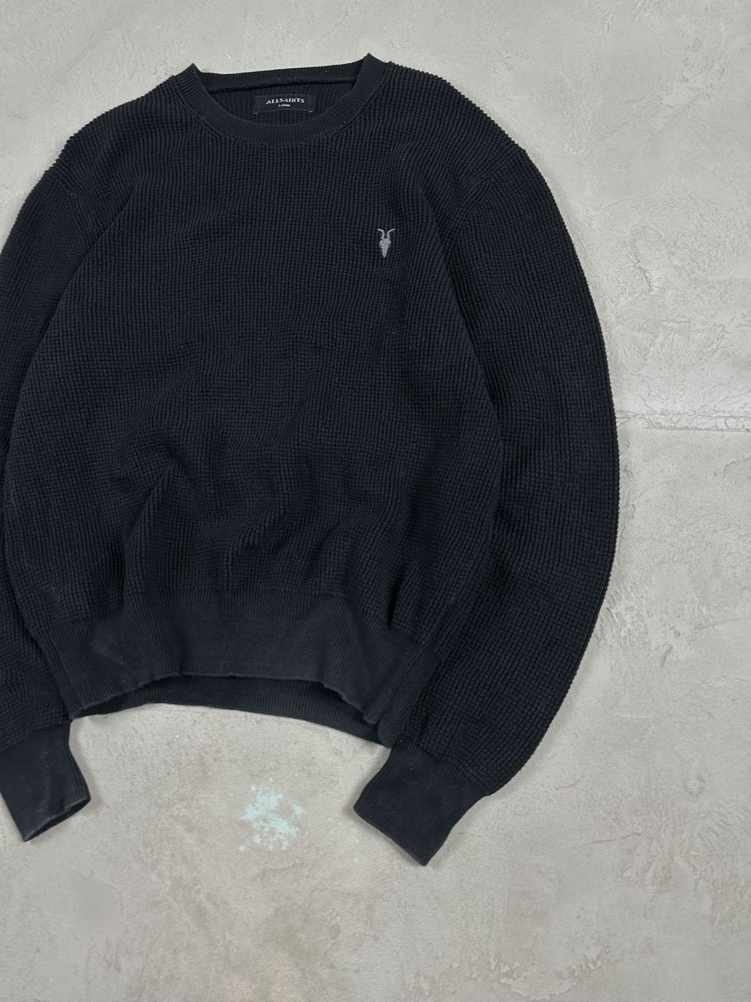 Allsaints Allsaints Cotton Boxy Logo Knit Sweater Size US L / EU 52-54 / 3 - 4 Thumbnail