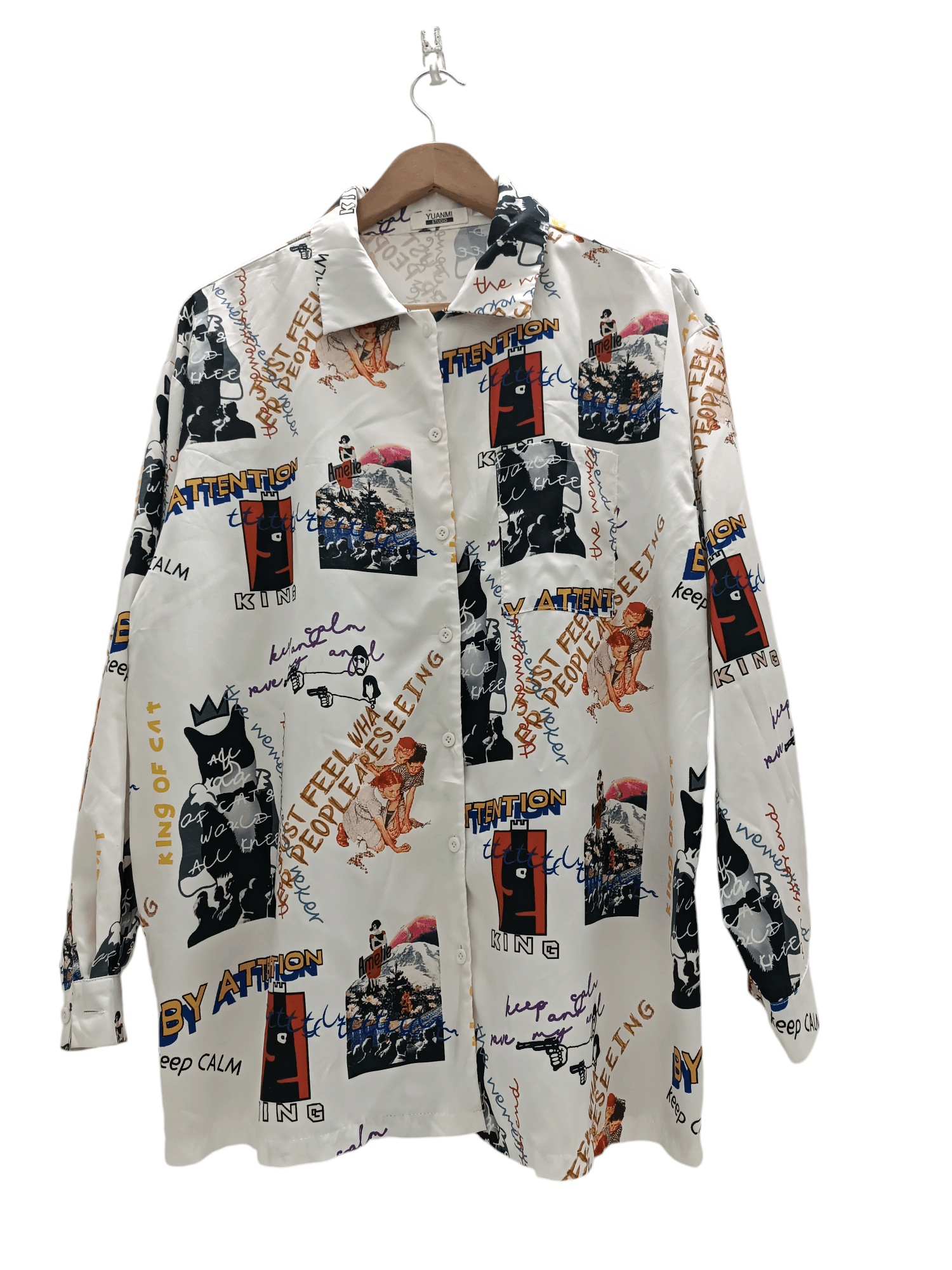 Japanese Brand Yuanmi Studio full print long sleeve shirt Size L / US 10 / IT 46 - 1 Thumbnail