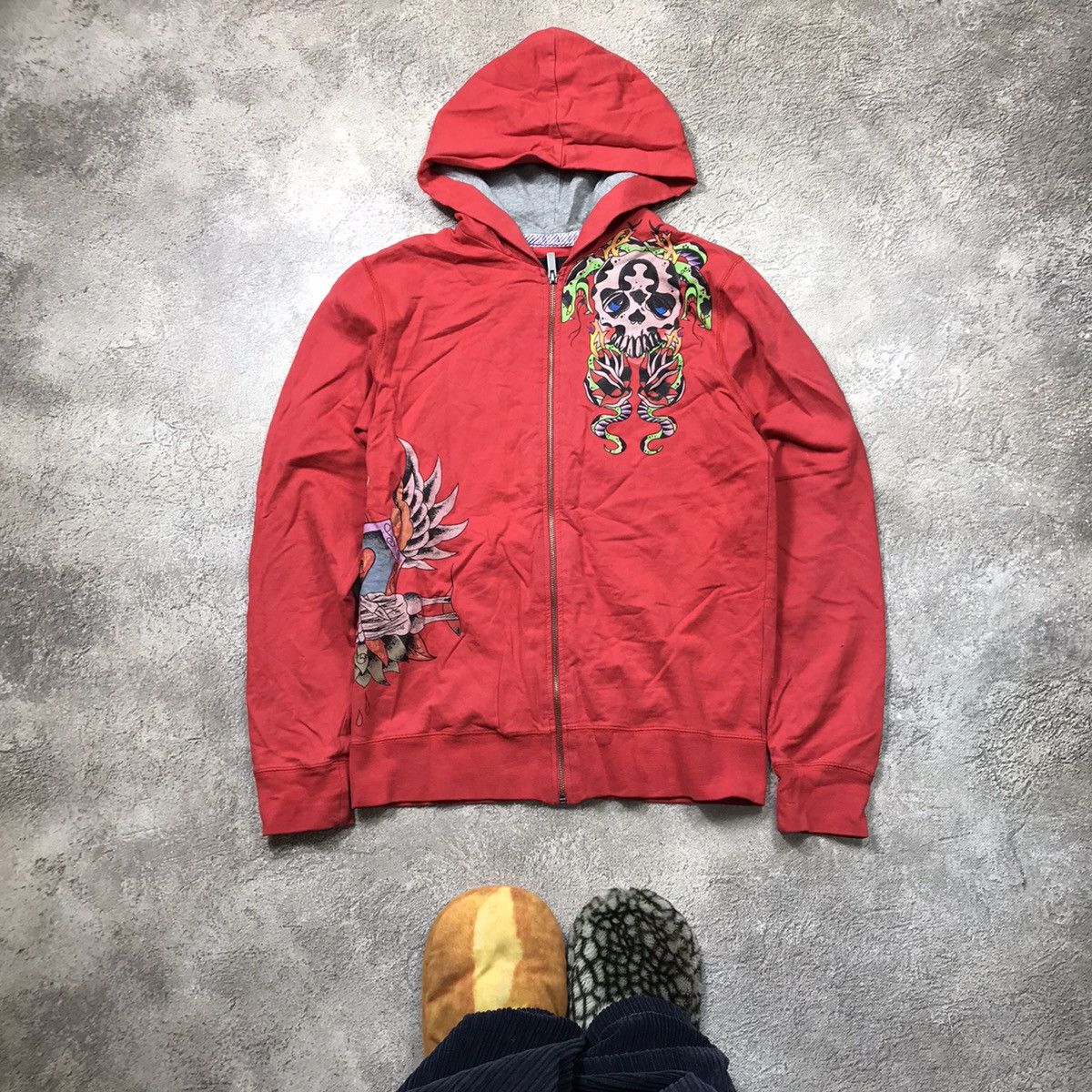 Vintage Vintage Y2K Ed Hardy Style Graphic Hoodie Streetwear Red L Size US L / EU 52-54 / 3 - 1 Thumbnail