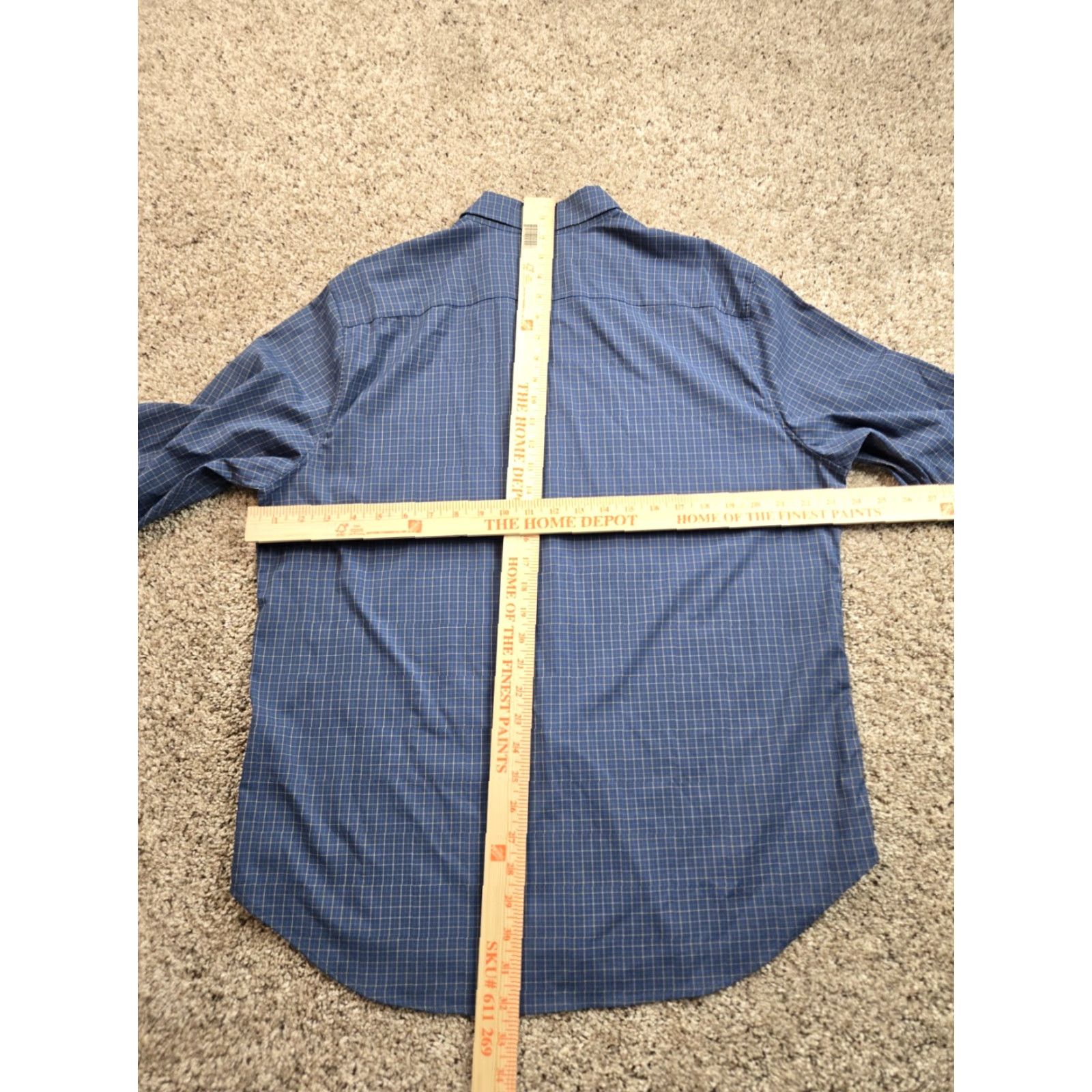 Bonobos Bonobos Shirt XL Men Blue Check Standard Fit Long Sleeve Button Up Nylon Stretch Shirt Size US XL / EU 56 / 4 - 7 Thumbnail