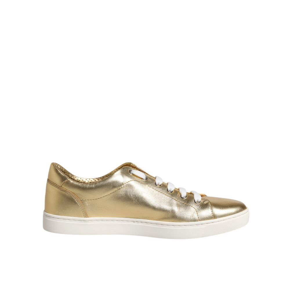 Dolce & Gabbana Dolce & Gabbana Gold Leather Logo London Men Sneakers Shoes Size US 8.5 / EU 41-42 - 7 Thumbnail