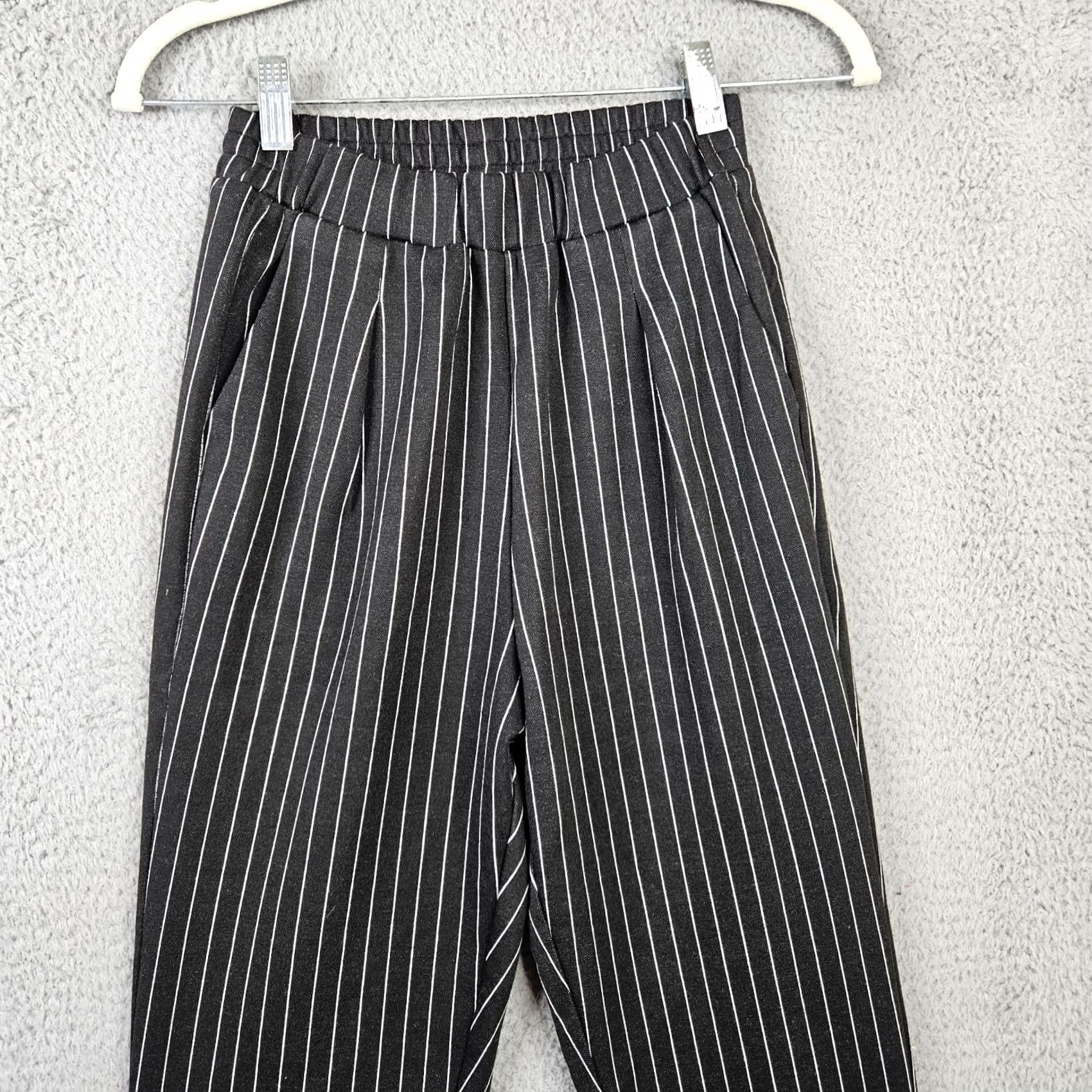 Vintage Lulu's Women's black White stripes Pull-on Casual Pant XS Size 26" / US 2 / IT 38 - 6 Thumbnail
