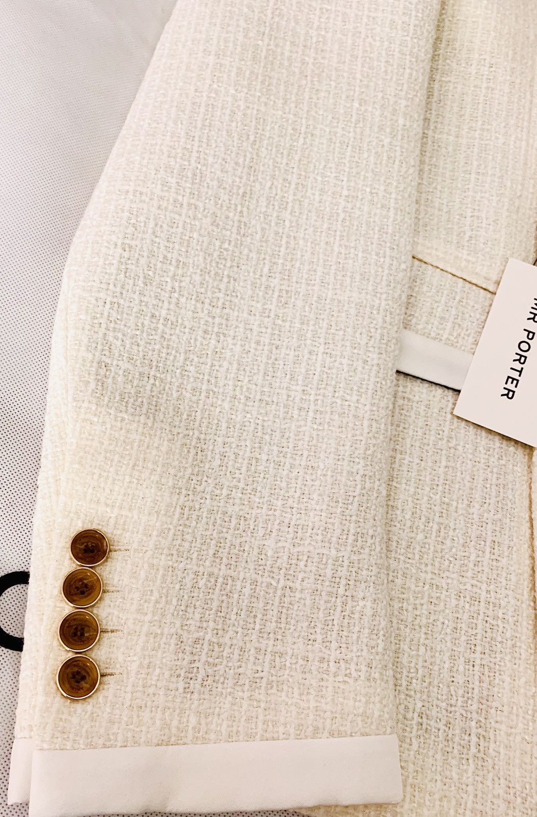 Amiri AMIRI Double-Breasted Silk Twill Wool Bouclé Blazer Size 50L Size 50L - 10 Thumbnail