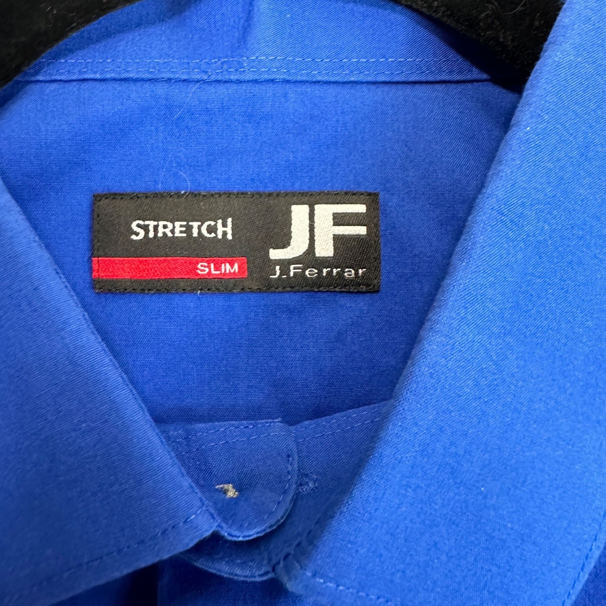J Ferrar J. Ferrar Mens Slim Fit Stretch Blue Long Sleeve Button-Up S Size US XXL / EU 58 / 5 - 3 Thumbnail