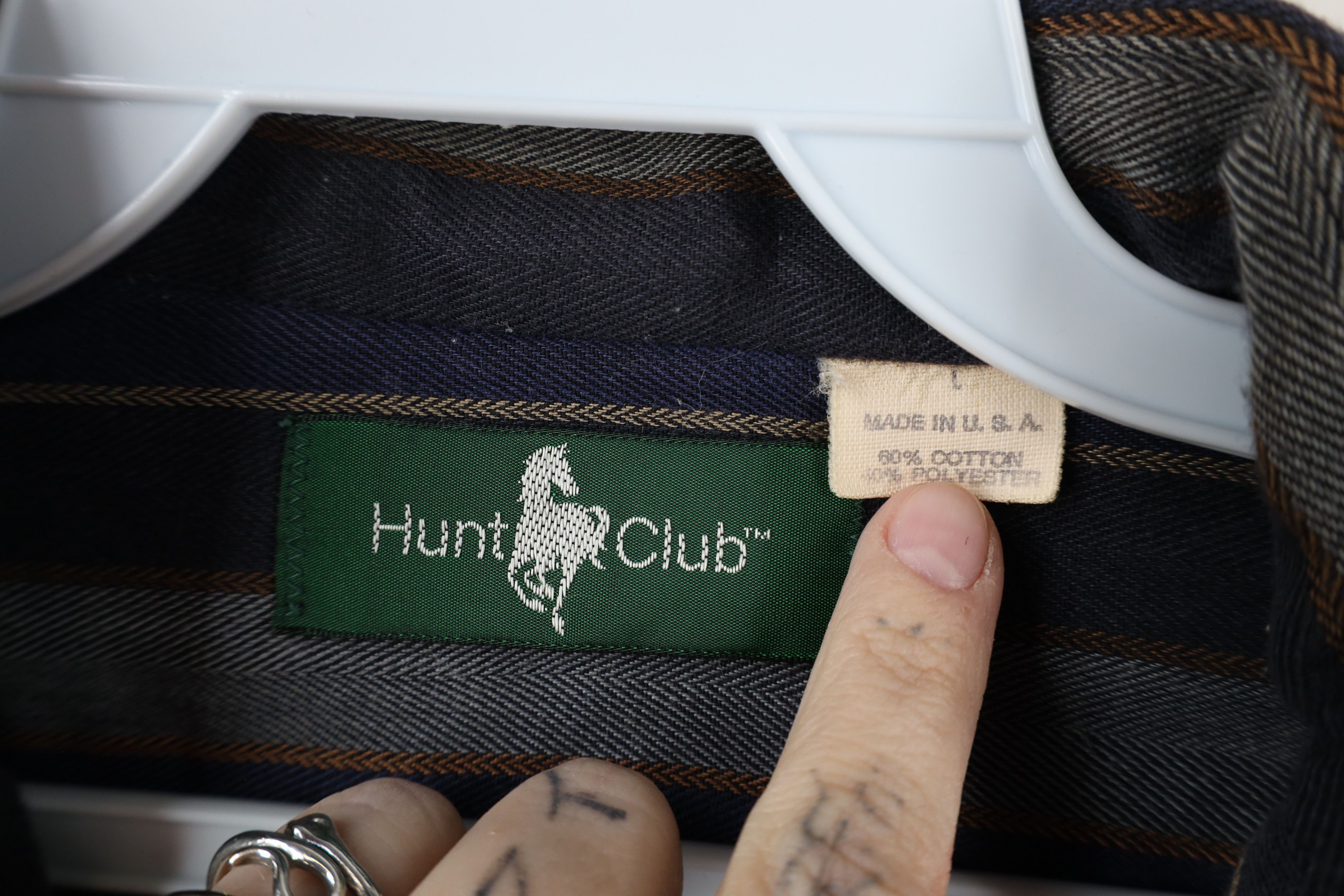 Vintage Vintage 90s Streetwear Herringbone Button Down Shirt USA Size US L / EU 52-54 / 3 - 5 Thumbnail