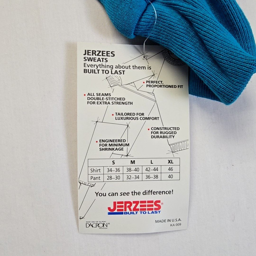 Jerzees Vintage Blank Sweatshirt Blue Plain Crewneck M Sweater 90s Size US M / EU 48-50 / 2 - 2 Thumbnail
