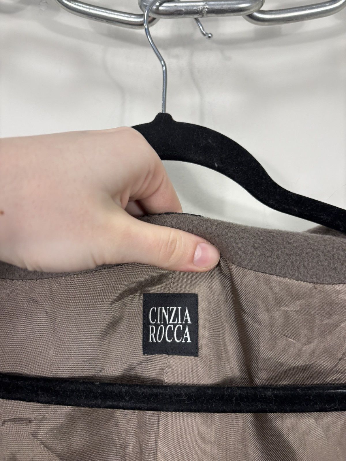 Cinzia Rocca Cinzia Rocca Women’s Taupe Virgin Wool Coat Stand Collar Size M / US 6-8 / IT 42-44 - 13 Thumbnail