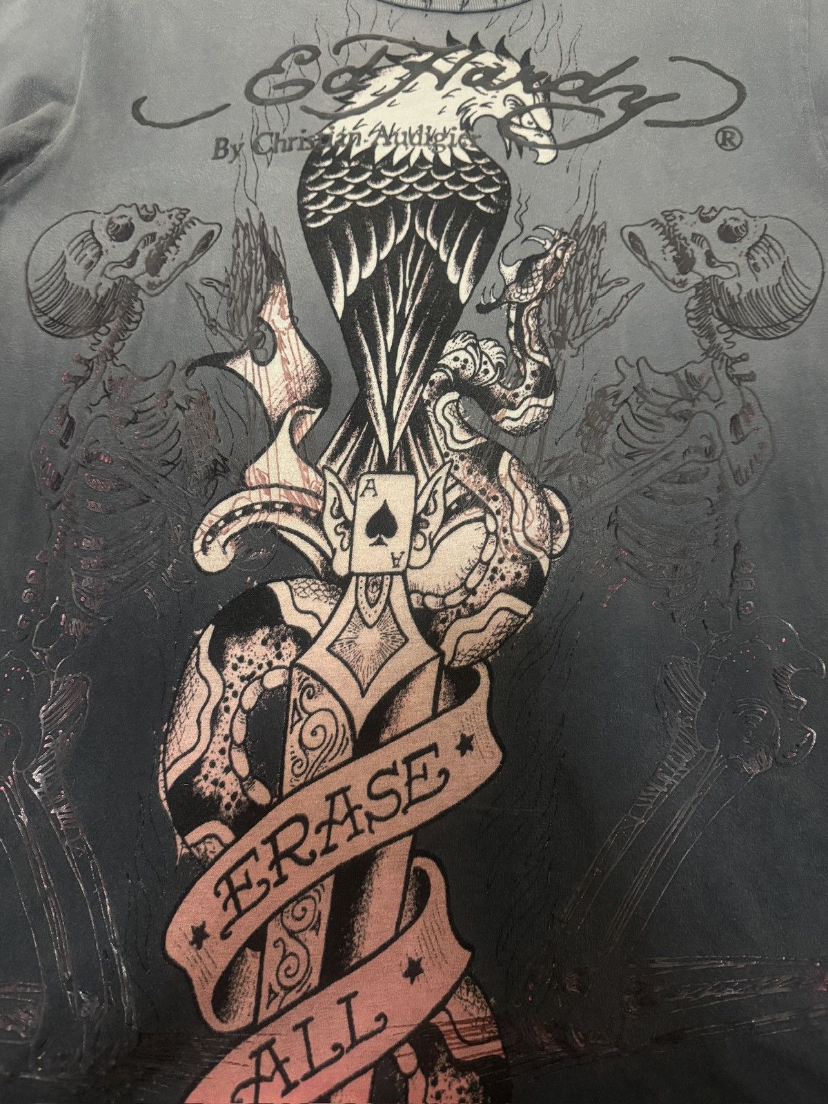 Ed Hardy Ed Hardy Christian Audigier Skeleton Eagle Snake Dagger y2k Size US M / EU 48-50 / 2 - 4 Thumbnail