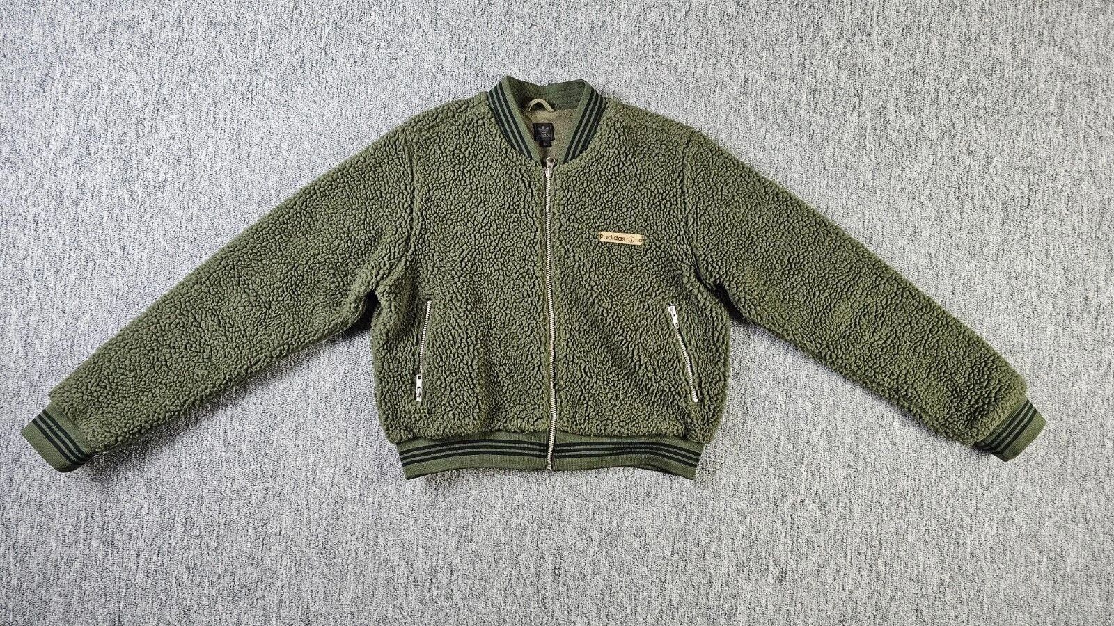 Adidas Adidas Vintage 90s Teddy Fleece Cropped Boxy Y2K Olive Size L / US 10 / IT 46 - 4 Thumbnail