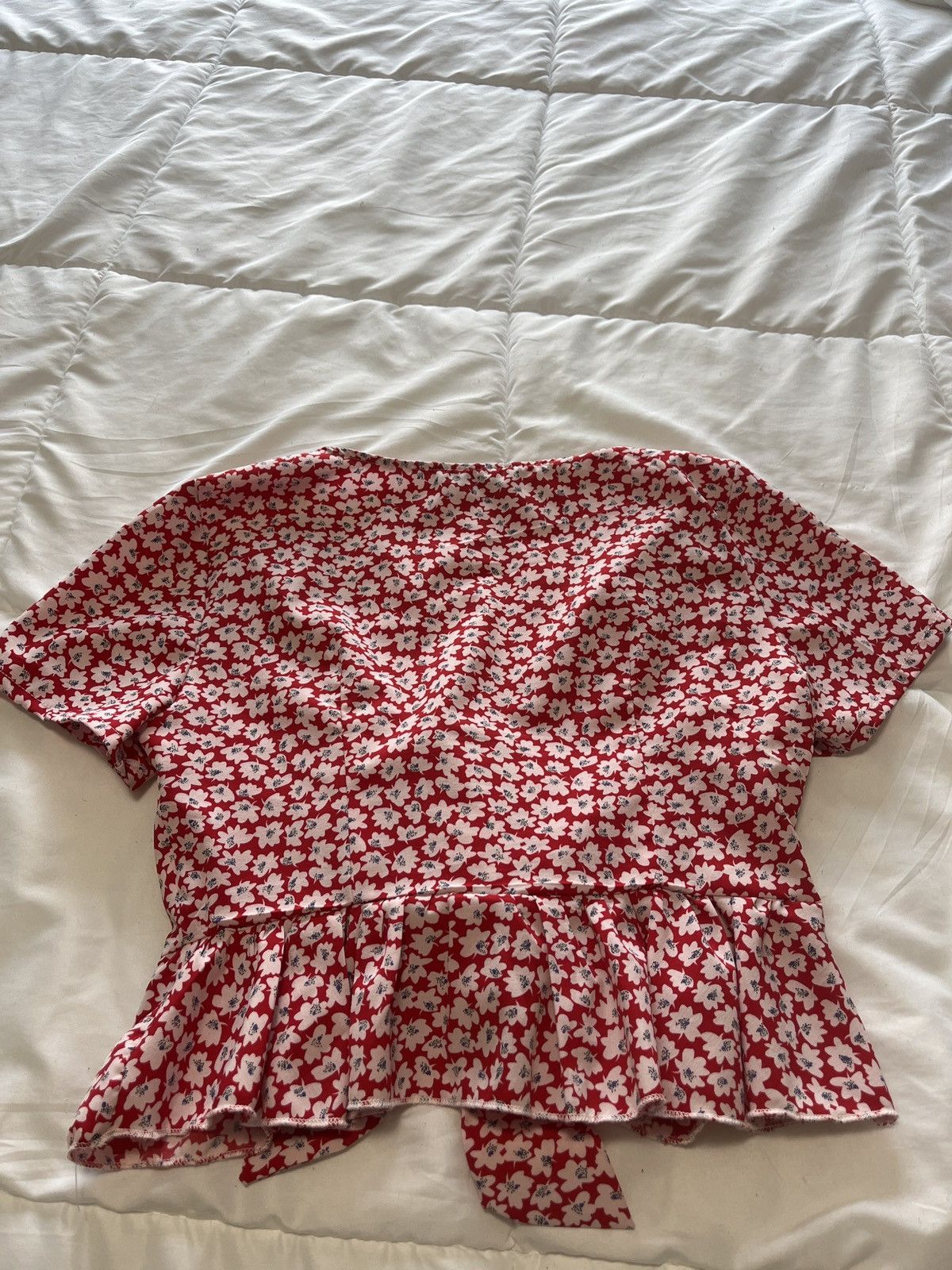 Shein red floral top Size S / US 4 / IT 40 - 4 Thumbnail