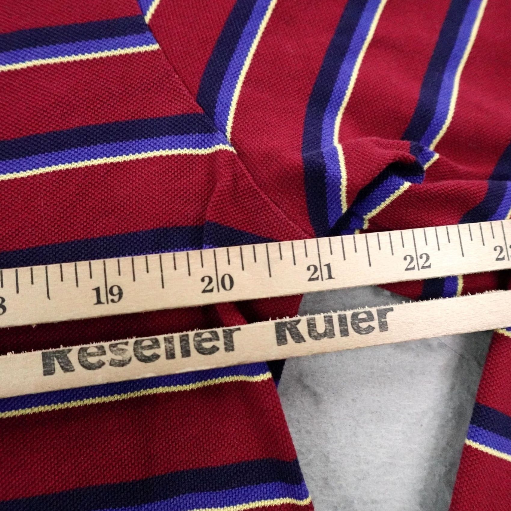 Polo Ralph Lauren VINTAGE Polo Ralph Lauren Golf Shirt Mens Medium Red Blue Stripes Pima Cotton Size US M / EU 48-50 / 2 - 6 Thumbnail
