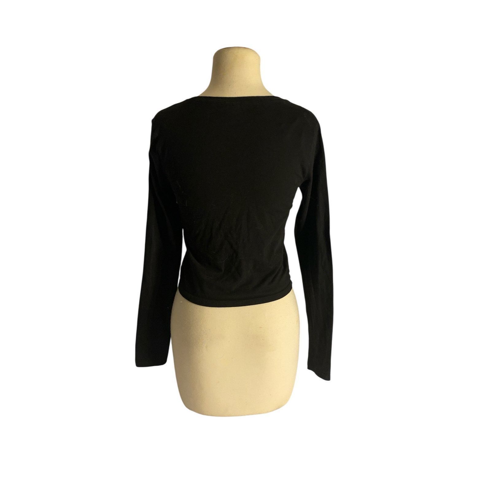 H&M Minimalist Y2K Streetwear Black Long Sleeve Crop Top H&M M Size M / US 6-8 / IT 42-44 - 5 Thumbnail