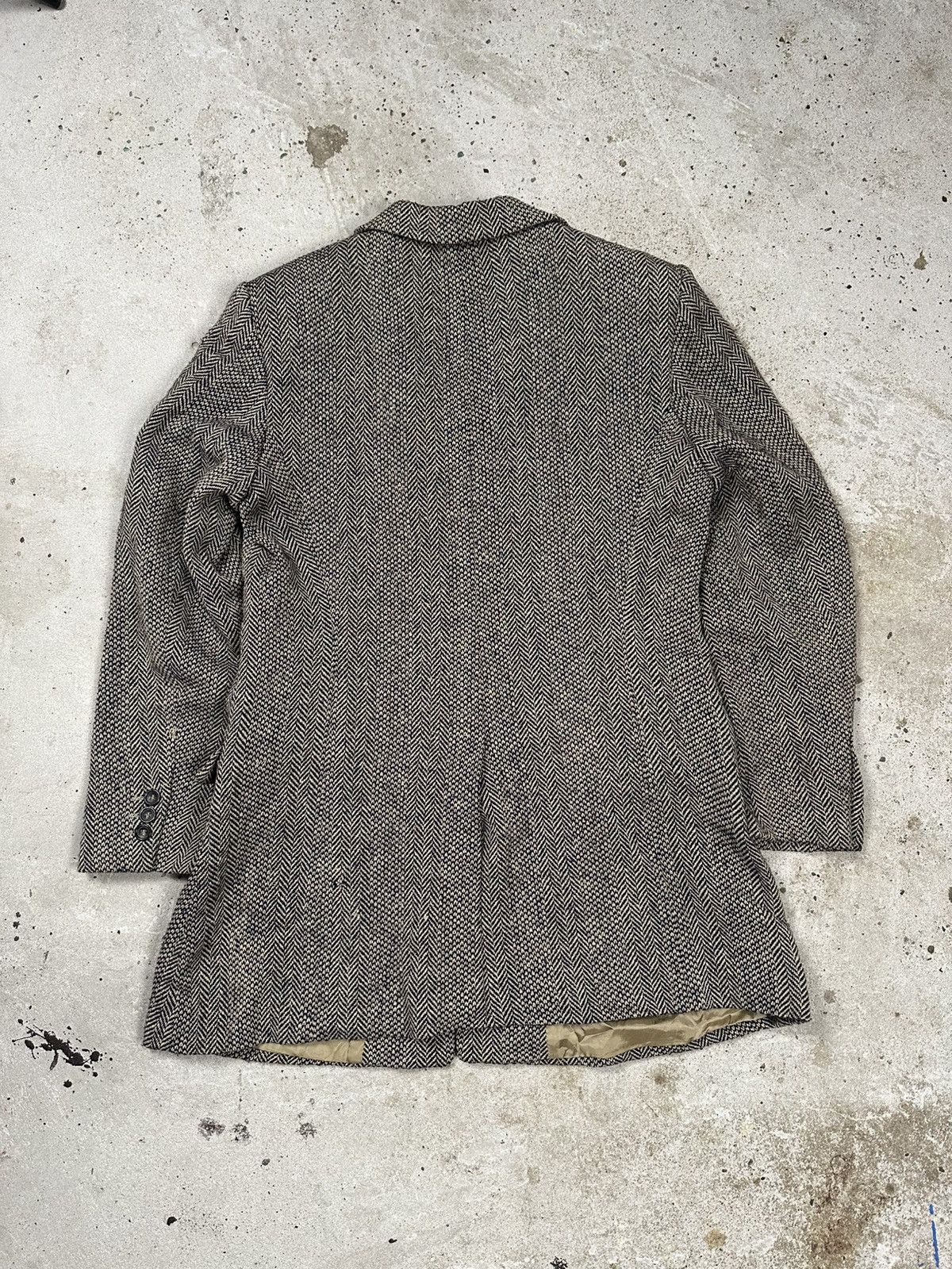 Jil Sander Vintage 90s Jil Sander Plus Silk & Wool Herringbone Coat Size US S / EU 44-46 / 1 - 2 Thumbnail