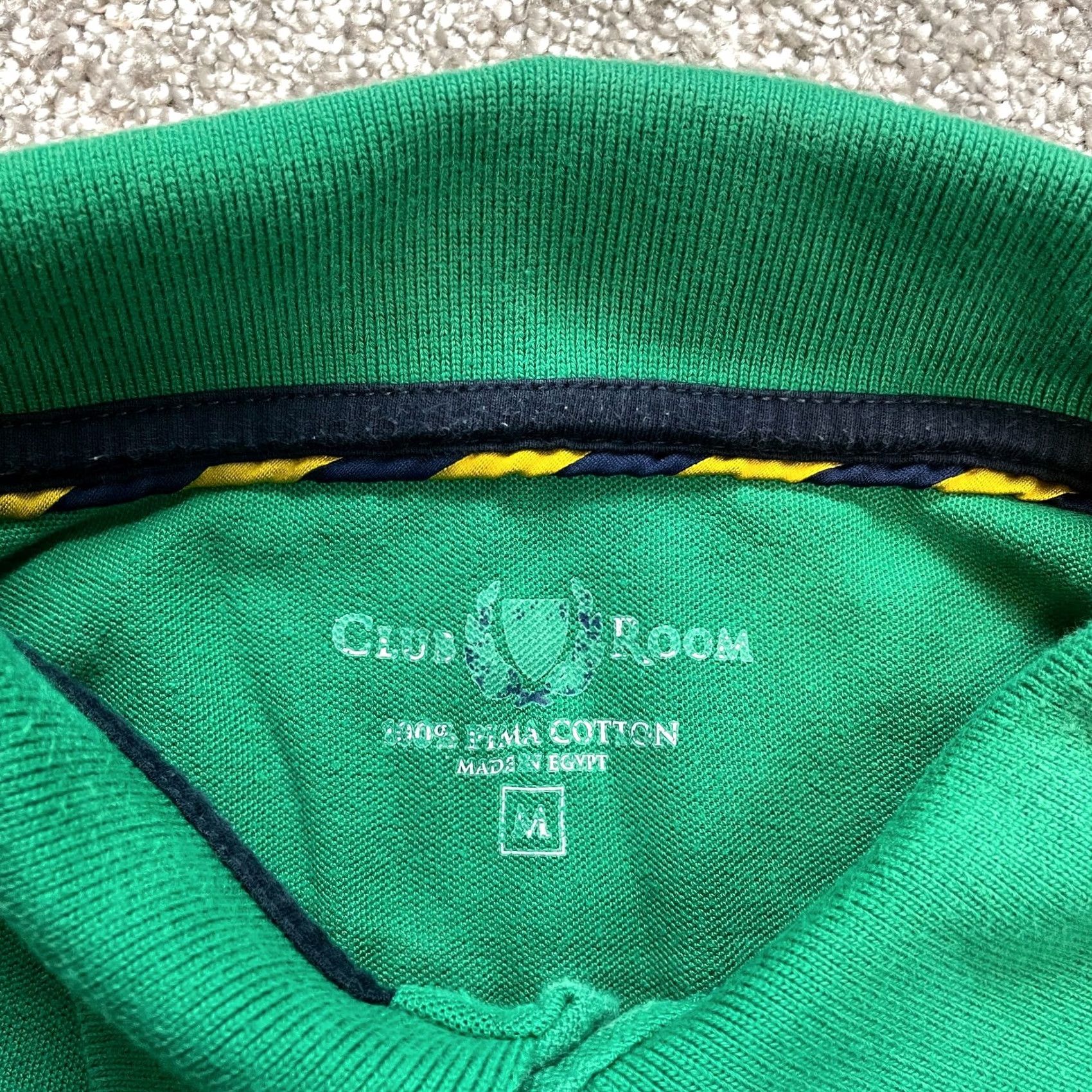 Club Room VINTAGE Club Room Polo shirt Mens Medium Green 100% Pima Cotton Preppy Golf Rugby Collar Size US M / EU 48-50 / 2 - 3 Thumbnail