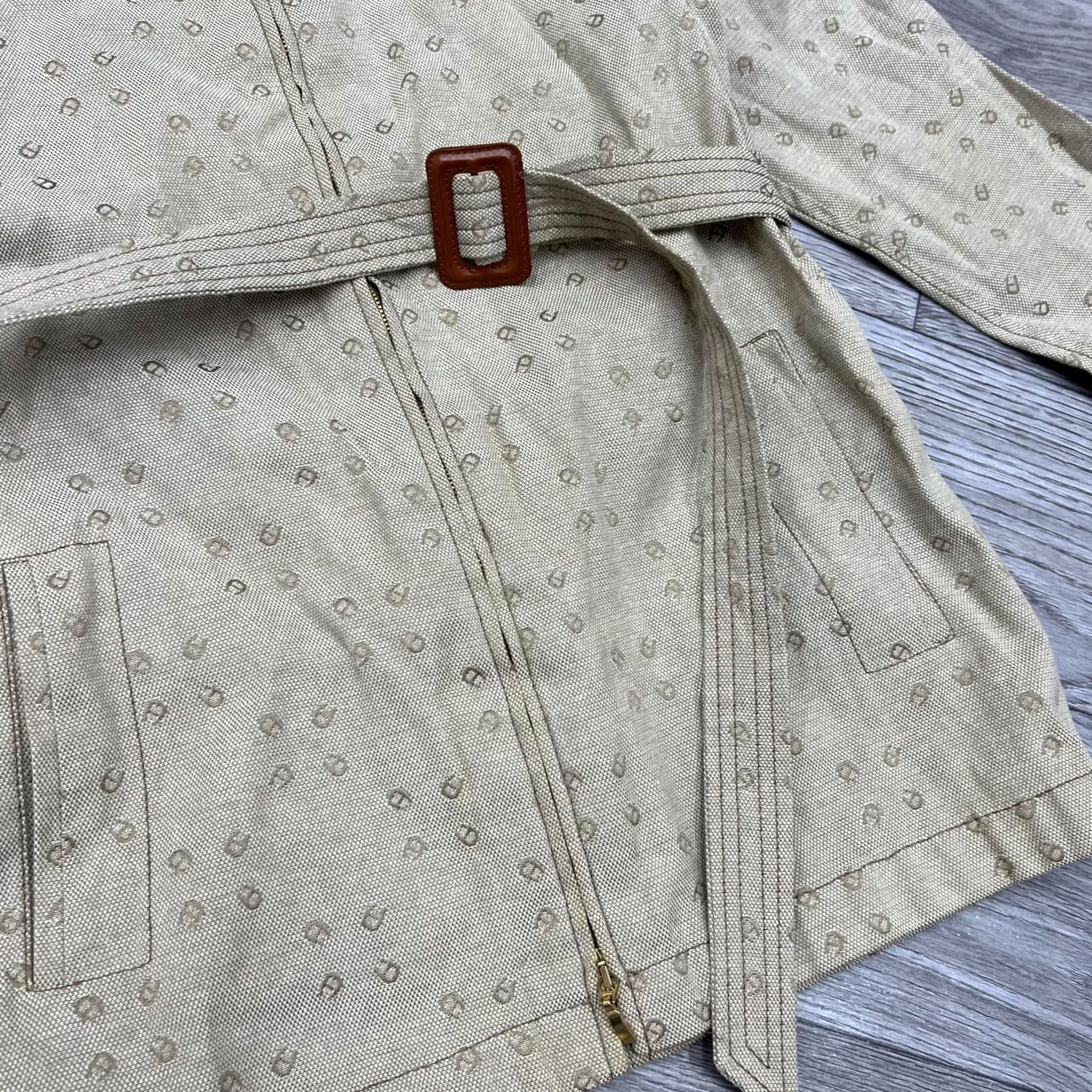 Aigner VINTAGE Aigner Monogram Coat Women M Beige USA 8 10 Jacket Size M / US 6-8 / IT 42-44 - 7 Thumbnail