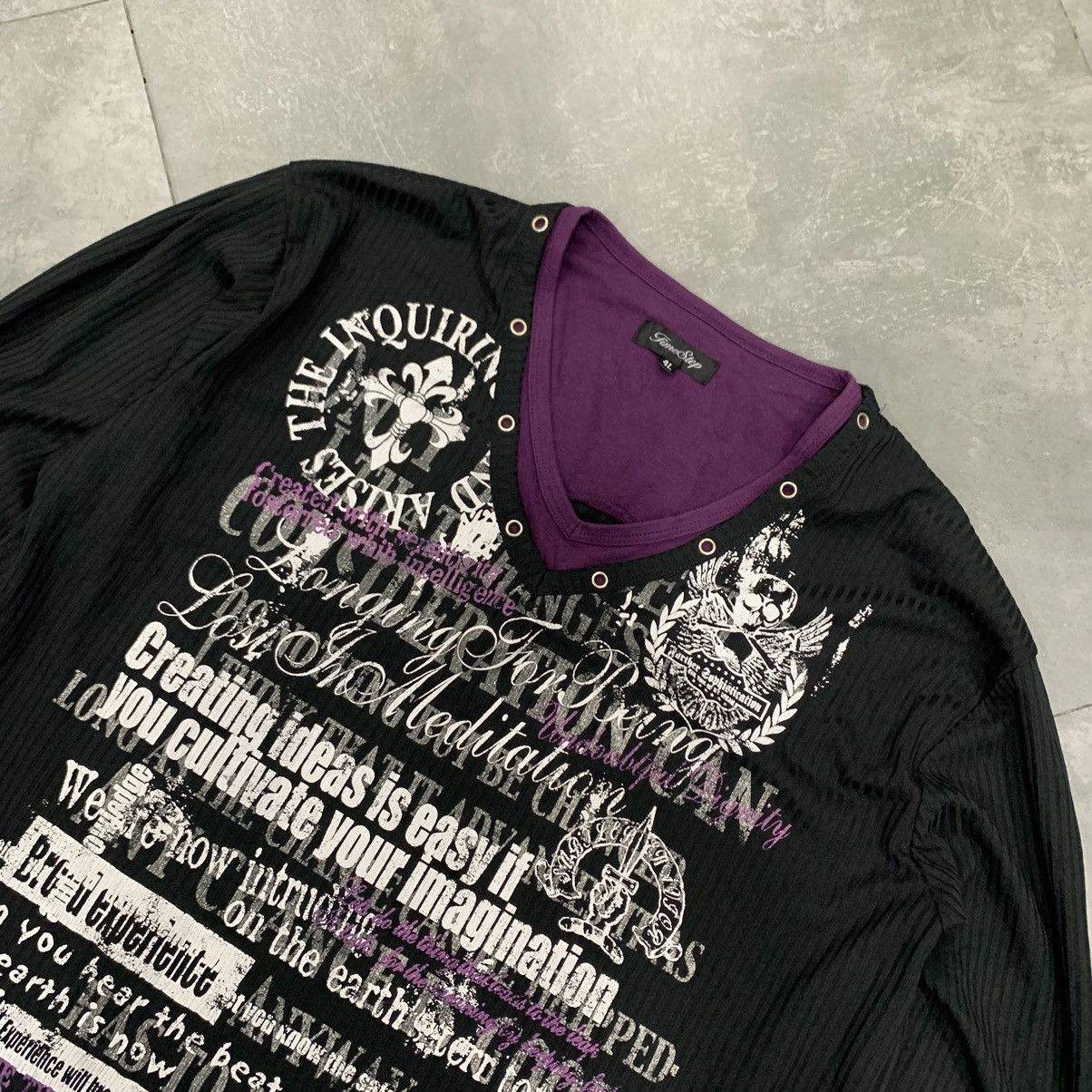 If Six Was Nine × Japanese Brand × Le Grande Bleu (L.G.B.) Y2K Time Step Poem Punk Seditionaries Longsleeve Size US XL / EU 56 / 4 - 2 Thumbnail